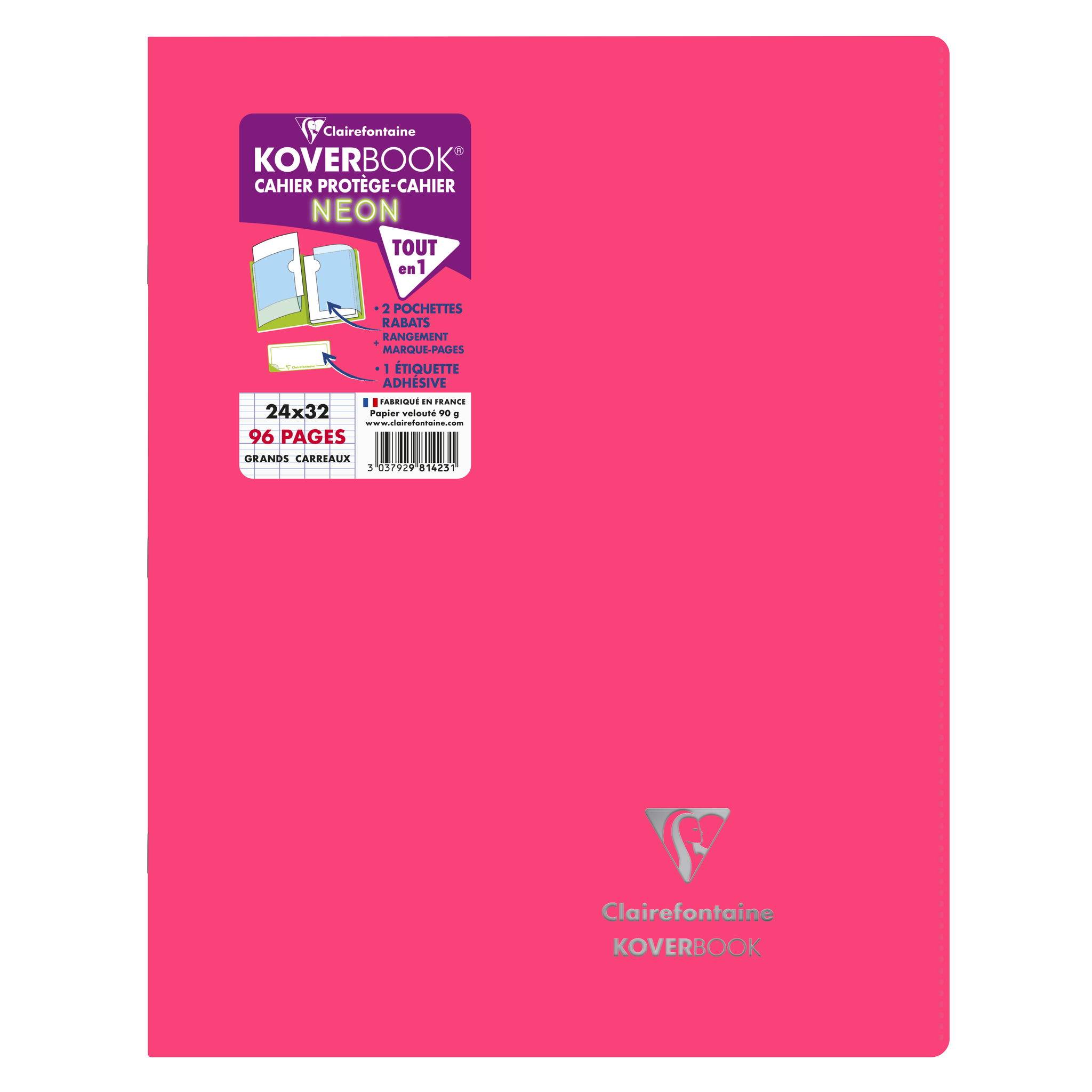 Clairefontaine 10x Koverbook Neon Notizheft 24x32cm, 48 Blatt Sortiert 981423C