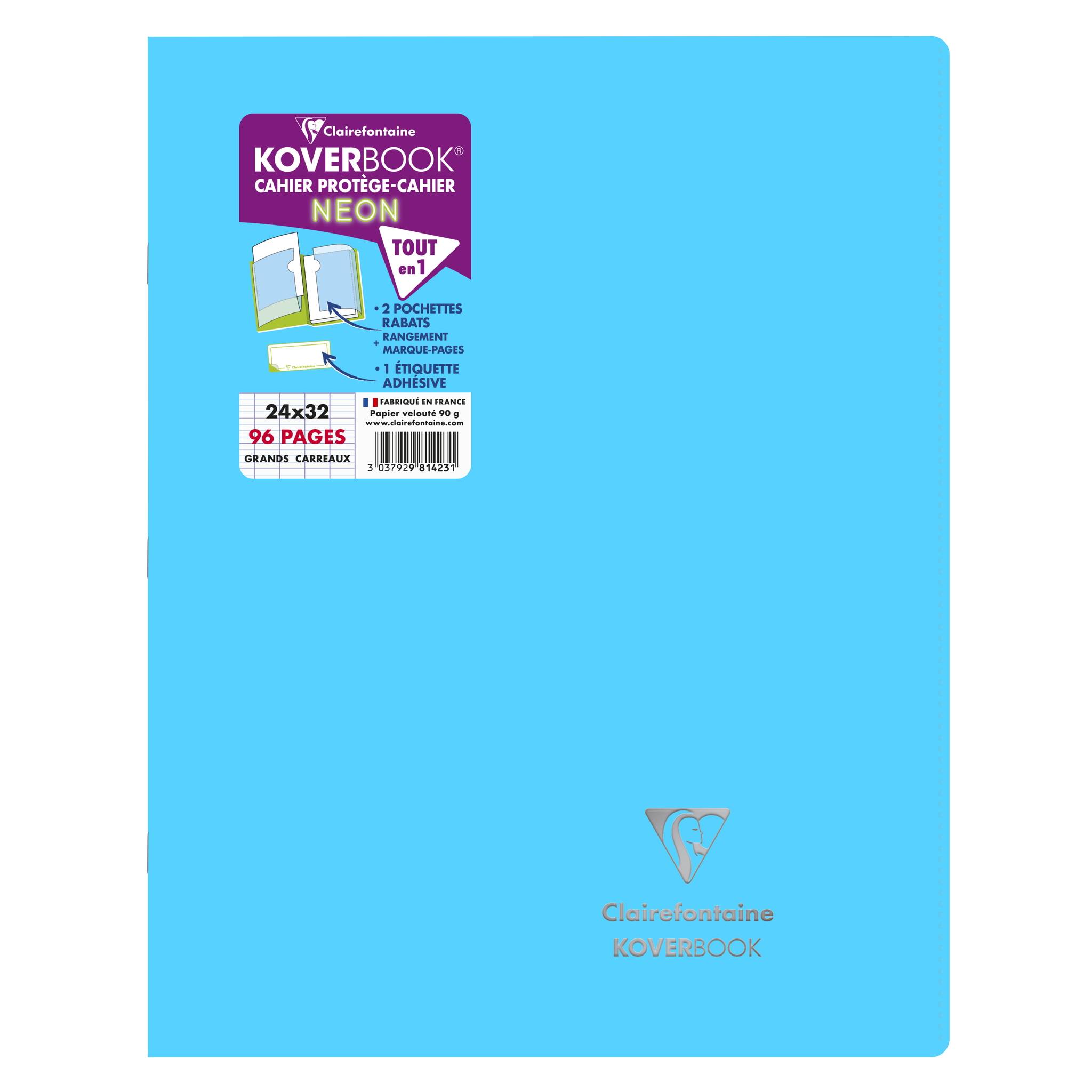Clairefontaine 10x Koverbook Neon Notizheft 24x32cm, 48 Blatt Sortiert 981423C