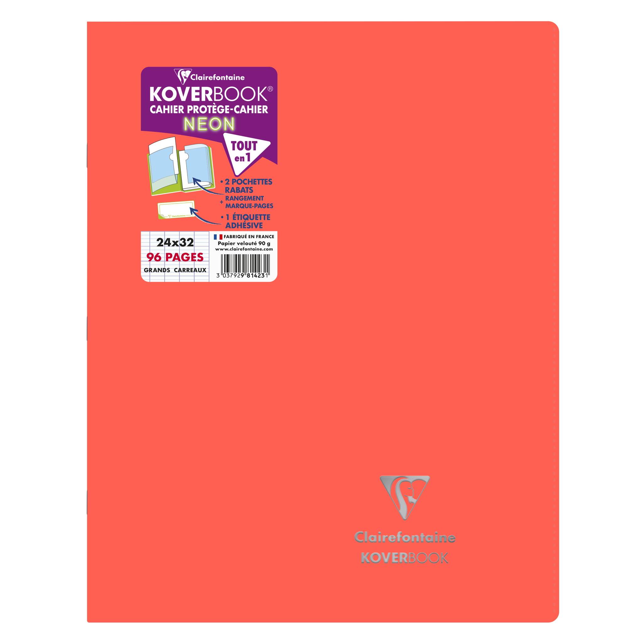 Clairefontaine 10x Koverbook Neon Notizheft 24x32cm, 48 Blatt Sortiert 981423C