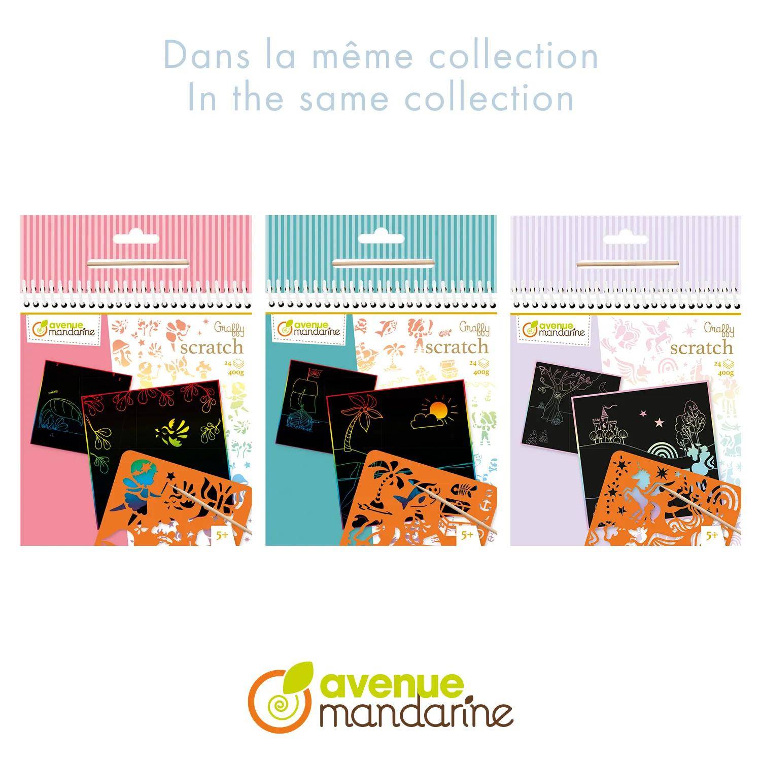 Avenue Mandarine 5x Graffy Scratch, Einhörner - Hellrosa| GY161C