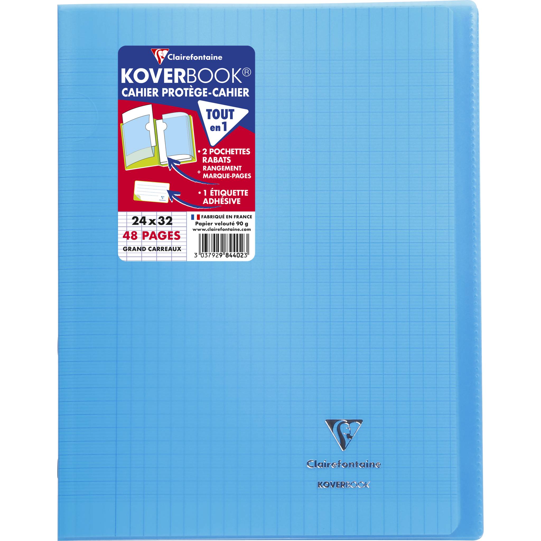 Clairefontaine 10x Koverbook, Heft 24x32cm, 24 Blatt 90g - Blau 984402C