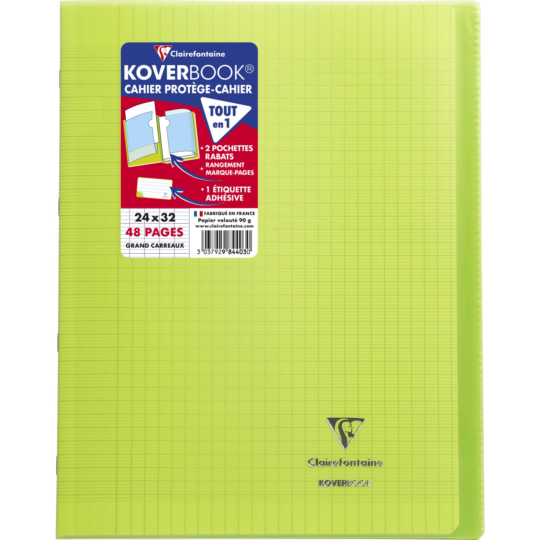Clairefontaine 10x Koverbook, Heft 24x32cm, 24 Blatt 90g - Grün 984403C