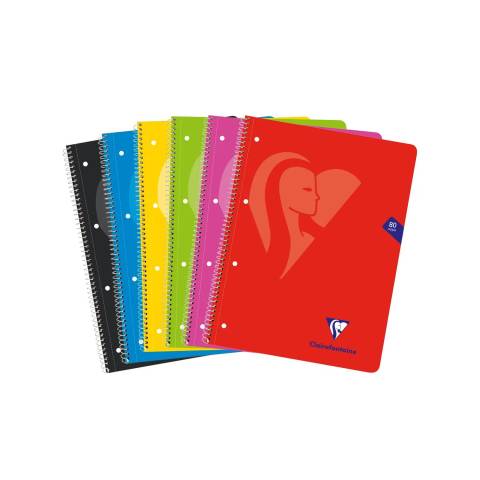 Clairefontaine 6x Collegeblock A4+, 80 Bl 90g kariert gelocht Sortiert 696803C