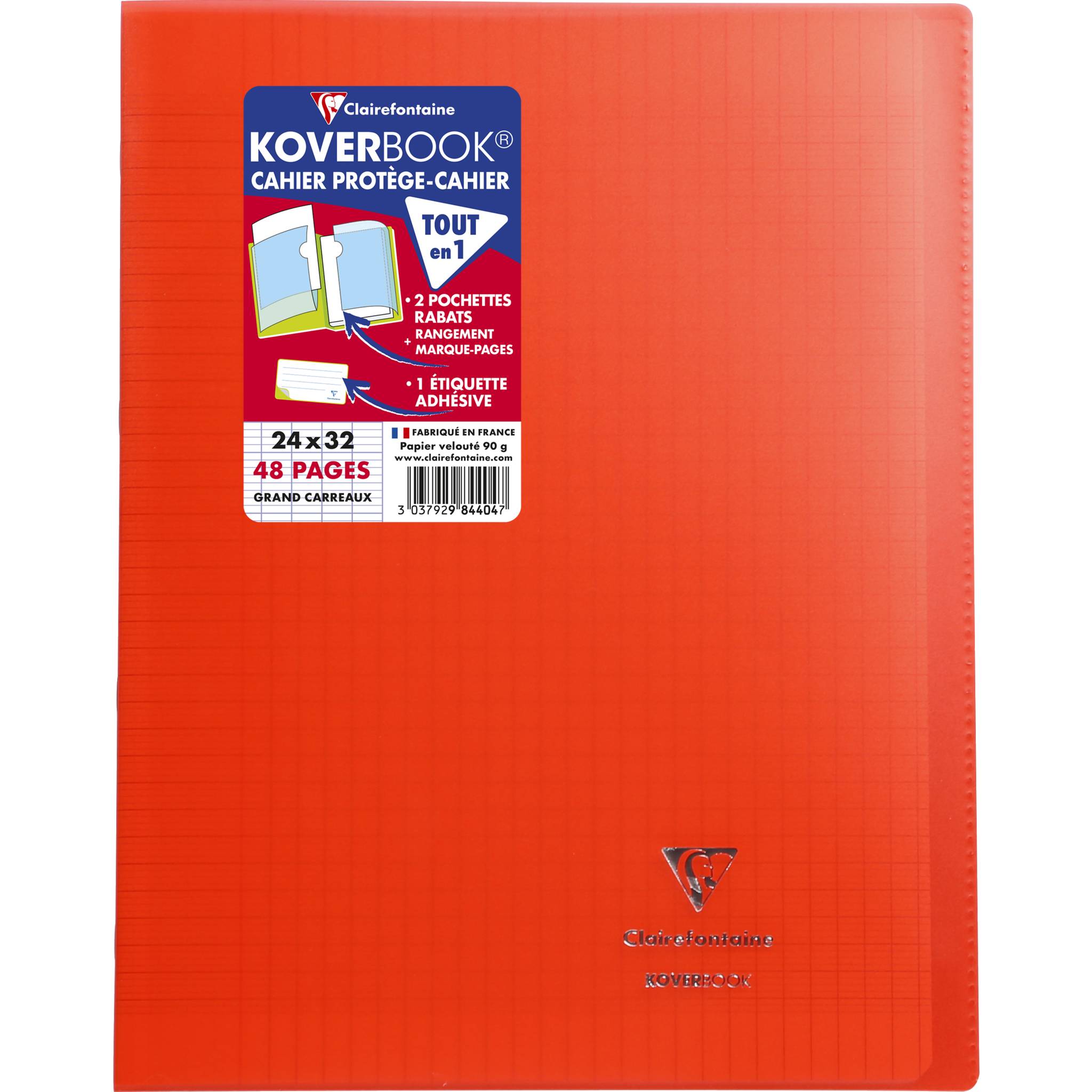 Clairefontaine 10x Koverbook, Heft 24x32cm, 24 Blatt 90g - Rot 984404C