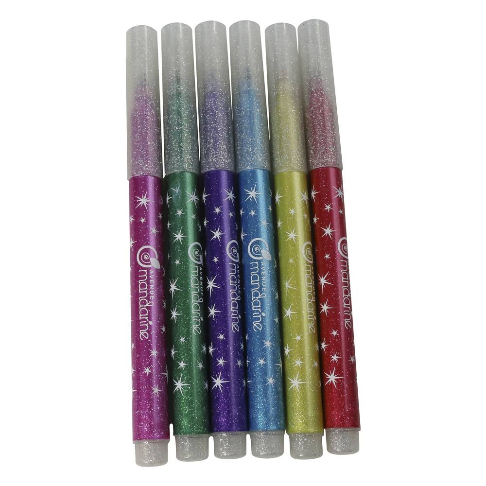Avenue Mandarine 10x Packung mit 6 Glitzerfilzstiften - Mehrfarbig CC029O