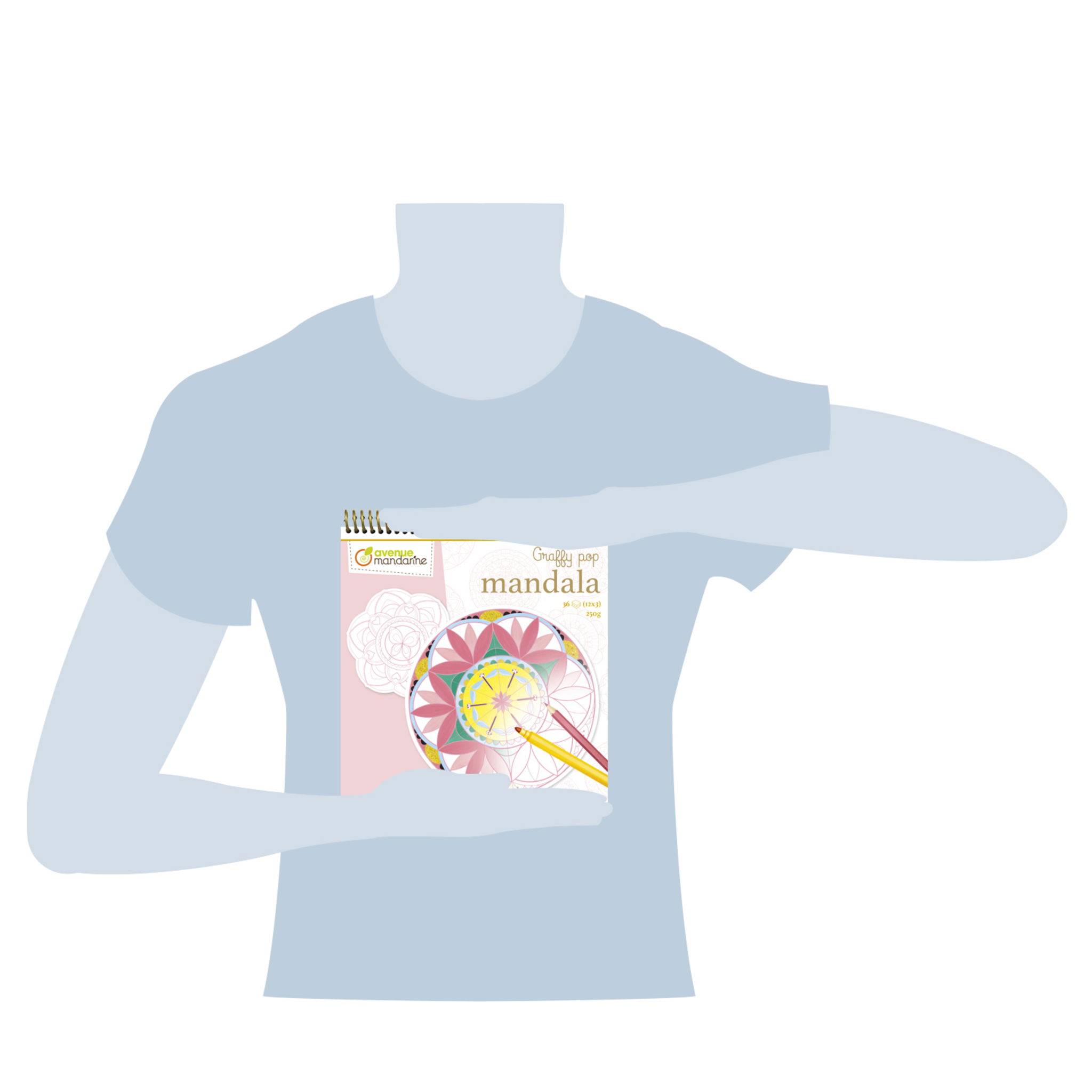 Avenue Mandarine 5x Graffy Pop Mandala, Mädchen - Mehrfarbig GY027O