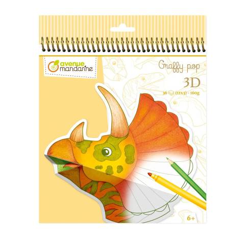 Avenue Mandarine 5x Graffy 3D, Dinosaurier - Gelb GY159C