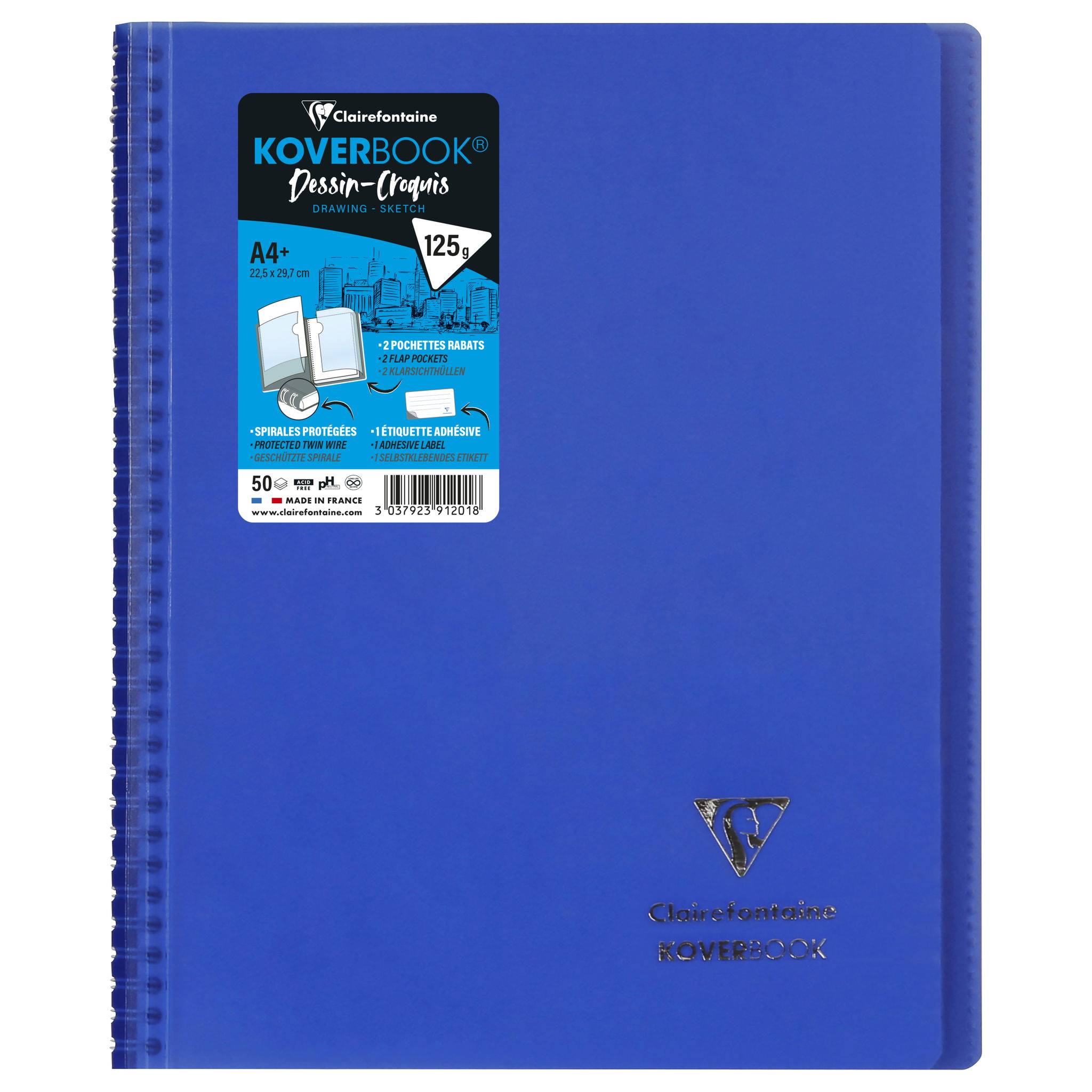 Clairefontaine 10x Zeichenblock/Skizzenblock A4+ 50 Blatt weiß Sortiert 391201C