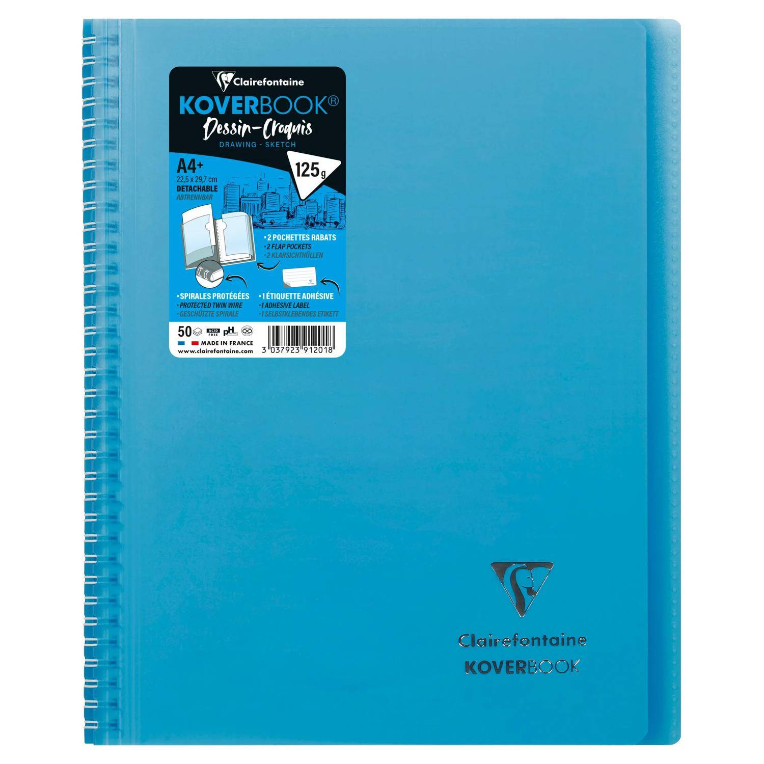 Clairefontaine 10x Zeichenblock/Skizzenblock A4+ 50 Blatt weiß Sortiert 391201C