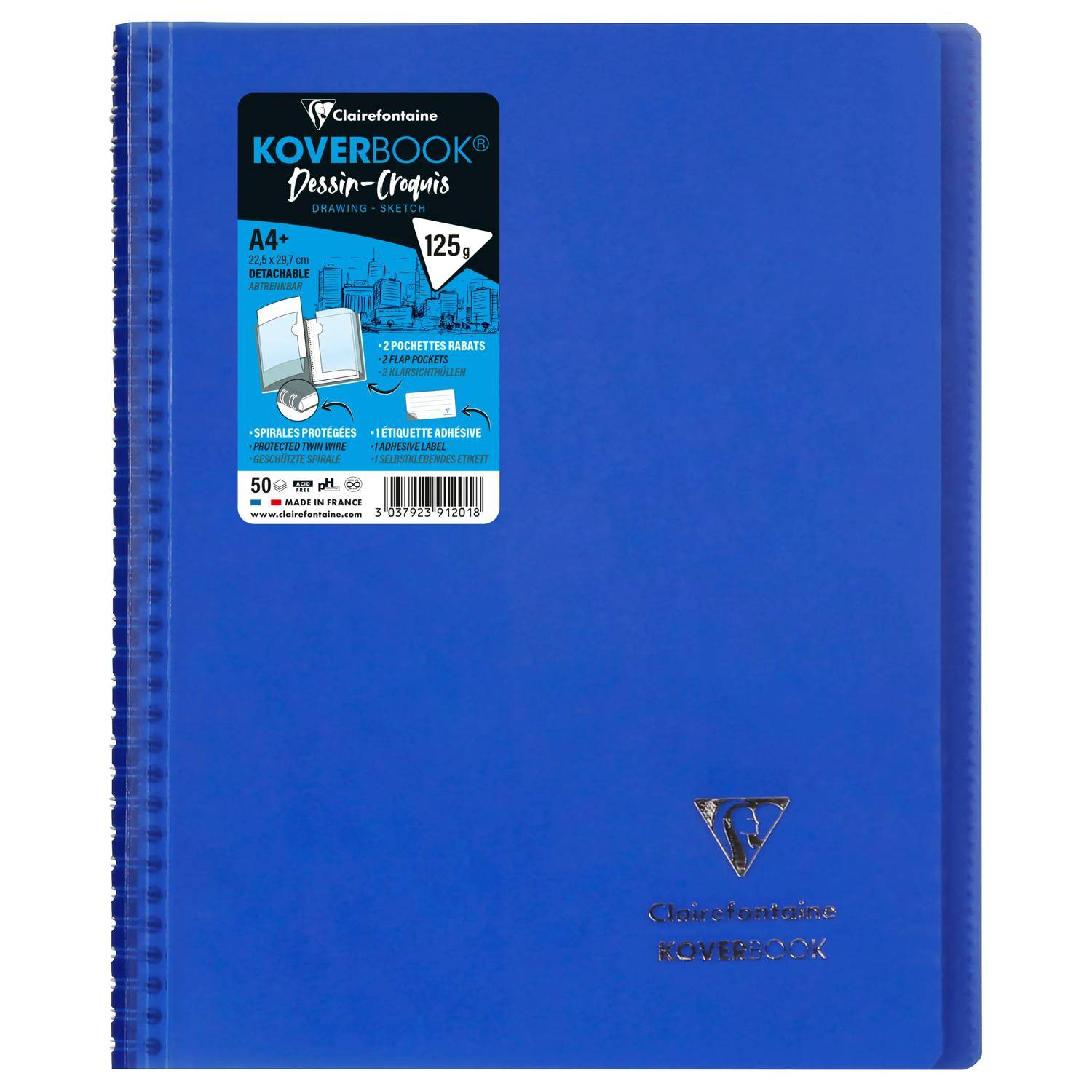 Clairefontaine 10x Zeichenblock/Skizzenblock A4+ 50 Blatt weiß Sortiert 391201C