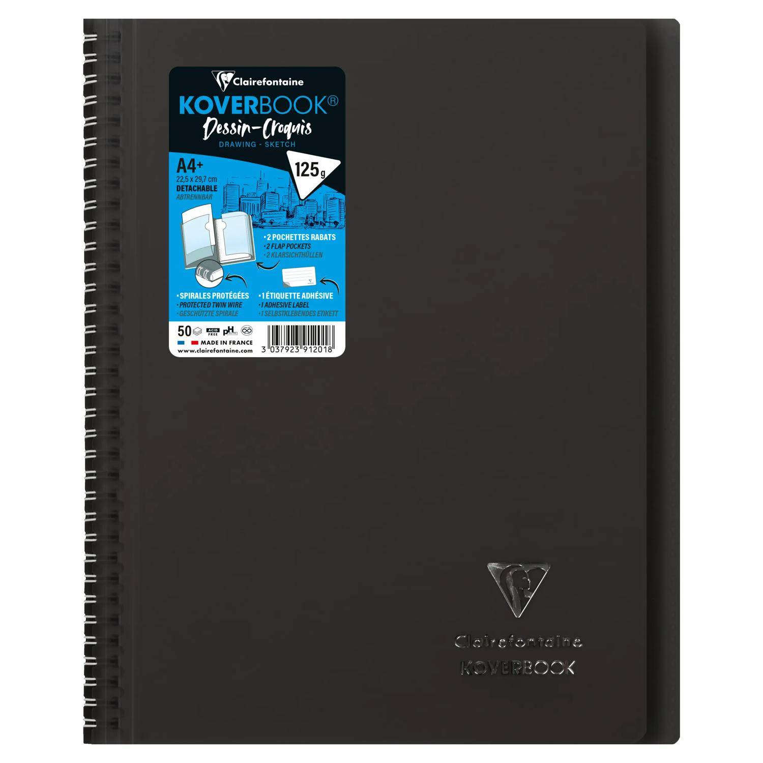 Clairefontaine 10x Zeichenblock/Skizzenblock A4+ 50 Blatt weiß Sortiert 391201C