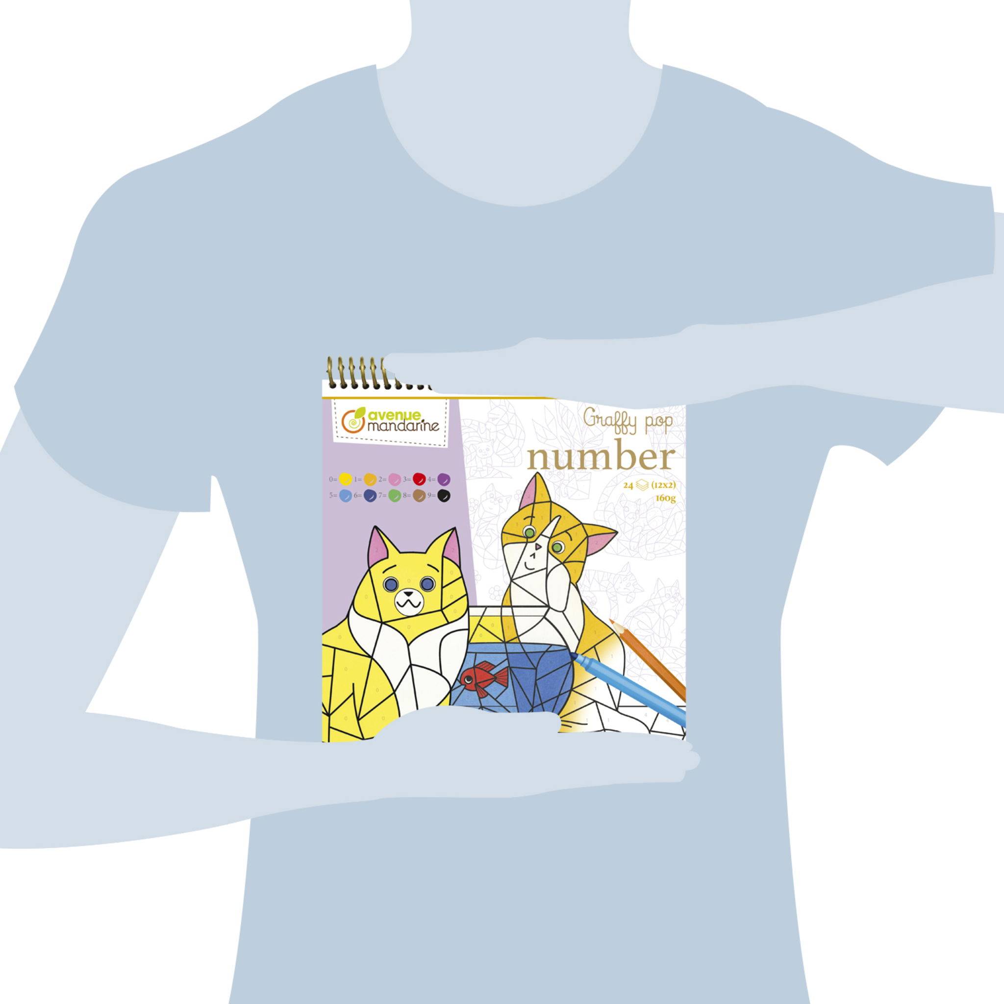 Avenue Mandarine 5x Graffy Pop Number, Katzen - Violett GY156C