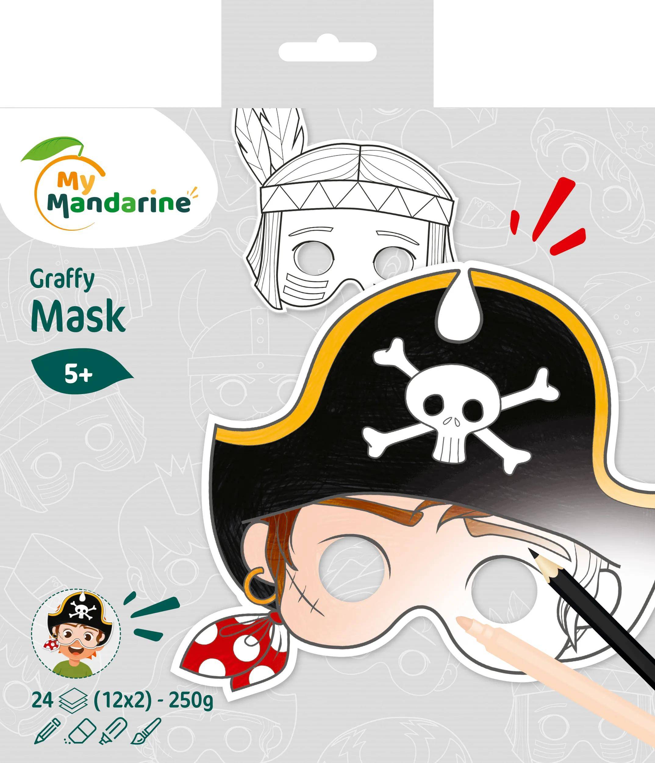 Avenue Mandarine 5x Graffy Pop Mask, Jungen - Grau GY022O