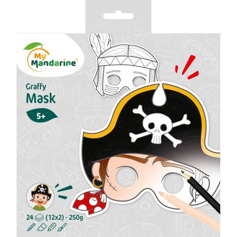 Avenue Mandarine 5x Graffy Pop Mask, Jungen - Grau GY022O