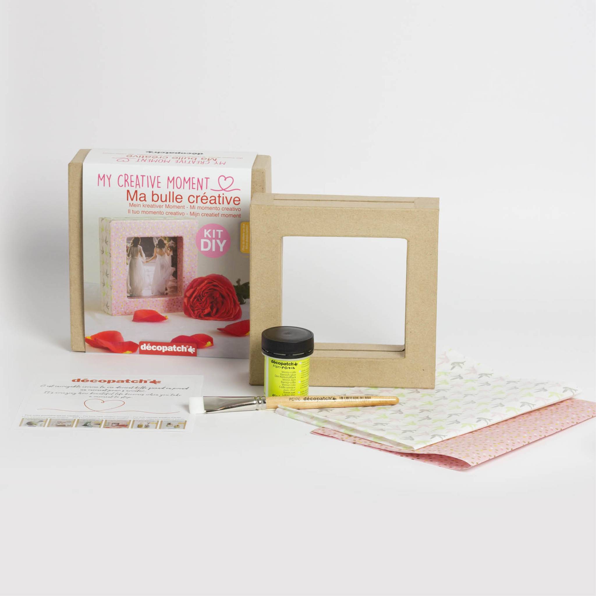 Décopatch 5x Mini-Set für Erwachsene, Mein kreativer Moment, Rahmen KIT041C