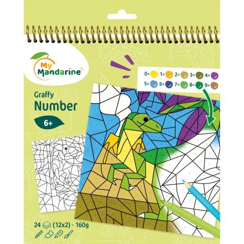 Avenue Mandarine 5x Graffy Pop Number, Dinosaurier - Grün GY155C