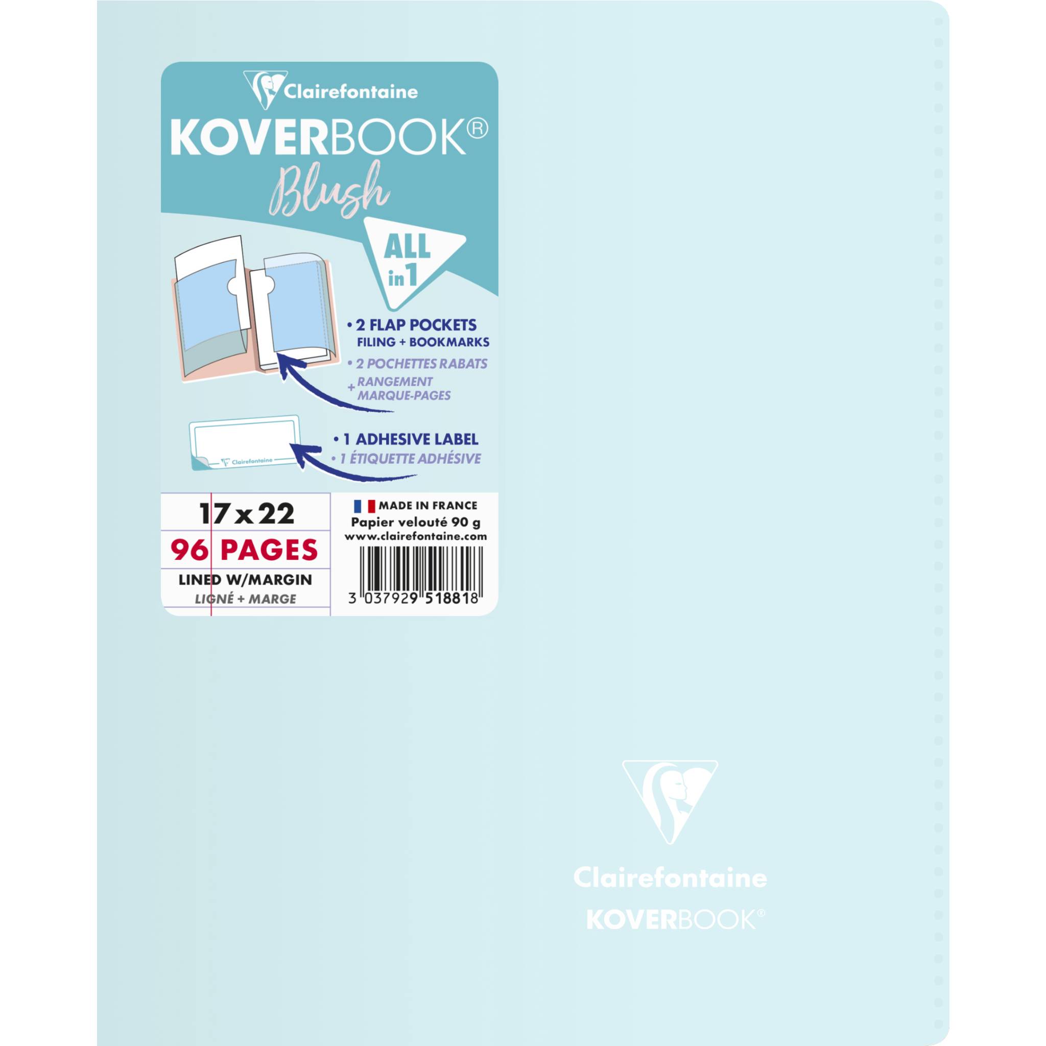 Clairefontaine 10x Koverbook Heft 17x22cm, 48 Blatt liniert - Sortiert 951881C