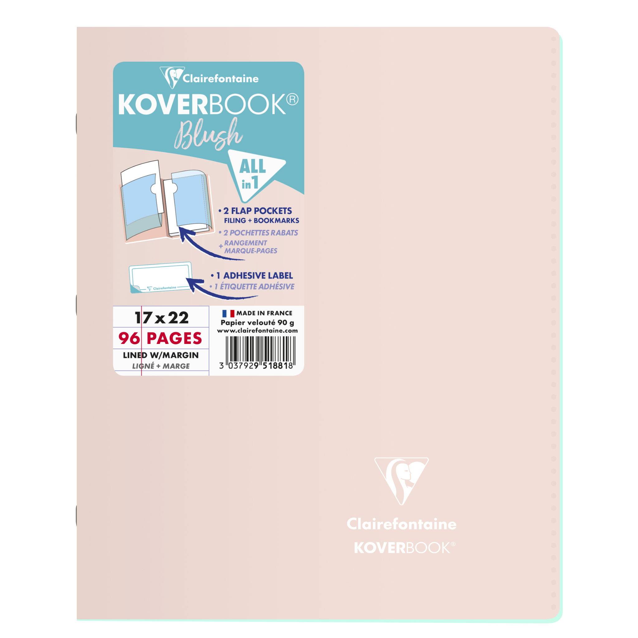 Clairefontaine 10x Koverbook Heft 17x22cm, 48 Blatt liniert - Sortiert 951881C