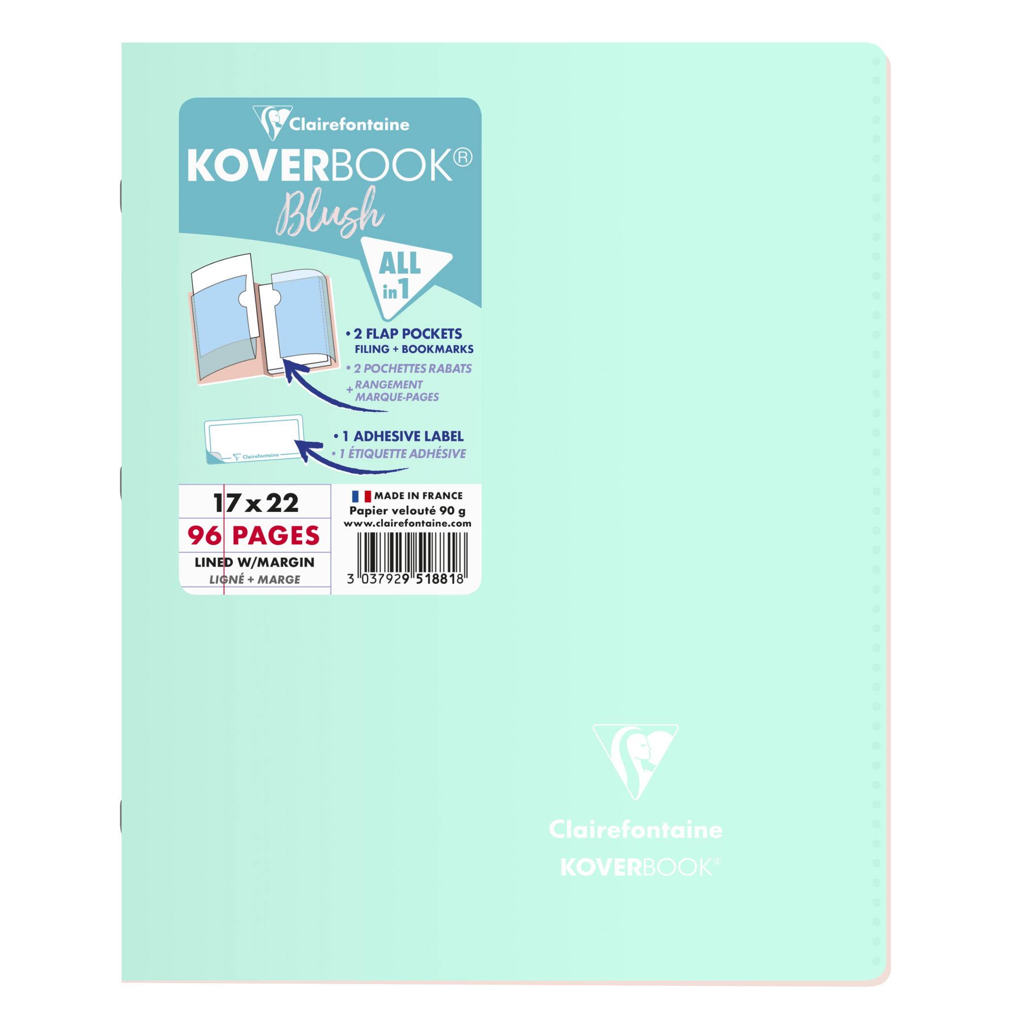Clairefontaine 10x Koverbook Heft 17x22cm, 48 Blatt liniert - Sortiert 951881C