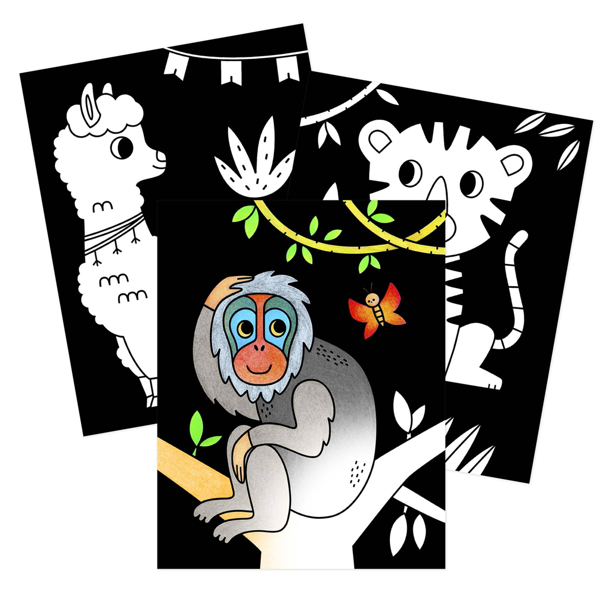 Avenue Mandarine 5x Graffy Black, Tiere der Welt - Orange GY158C