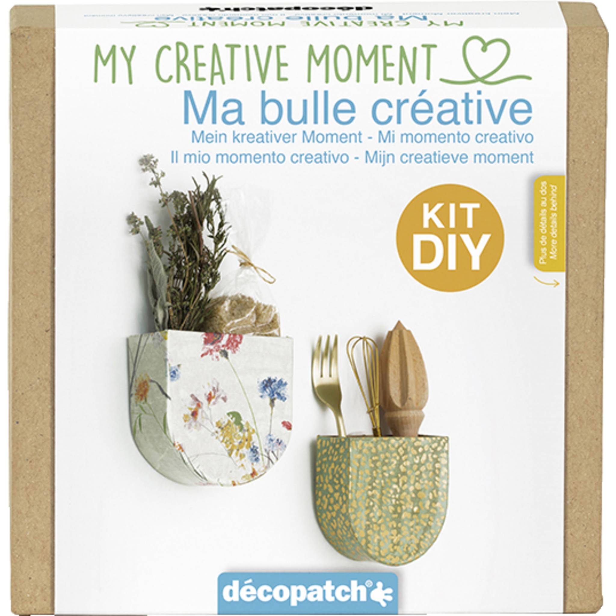 Décopatch 5x Mini-Set für Erwachsene, Mein kreativer Moment, Wandhalter KIT043C