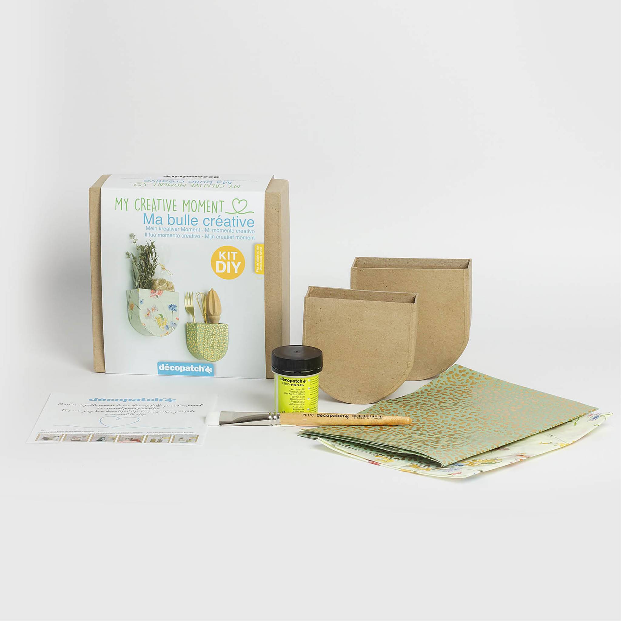 Décopatch 5x Mini-Set für Erwachsene, Mein kreativer Moment, Wandhalter KIT043C