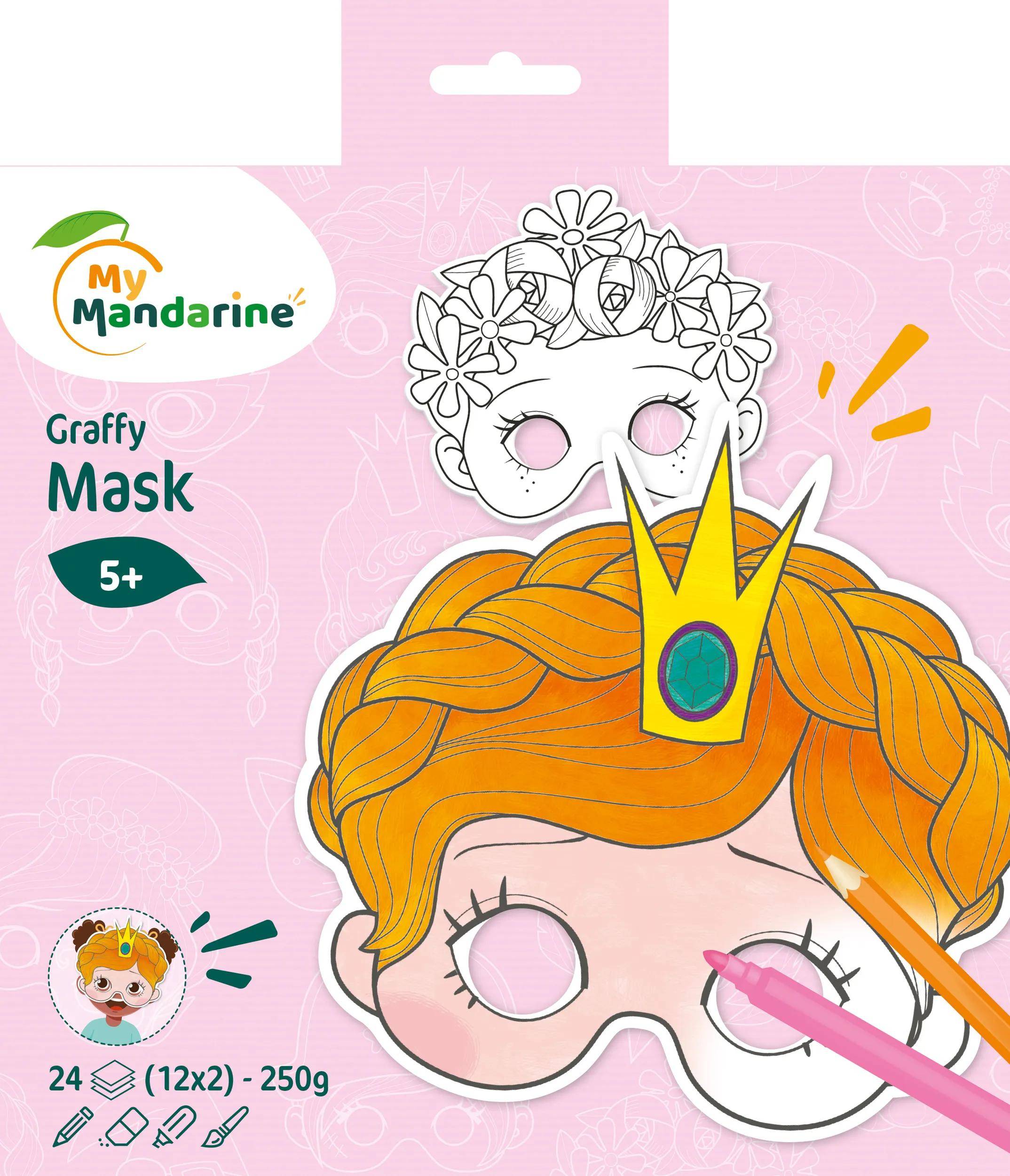 Avenue Mandarine 5x Graffy Pop Mask, Mädchen - Rosa GY021O