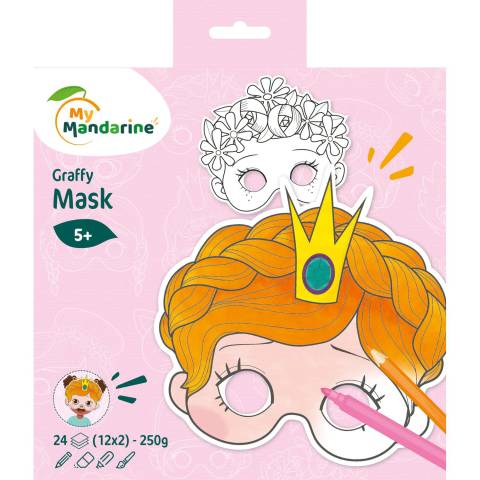 Avenue Mandarine 5x Graffy Pop Mask, Mädchen - Rosa GY021O