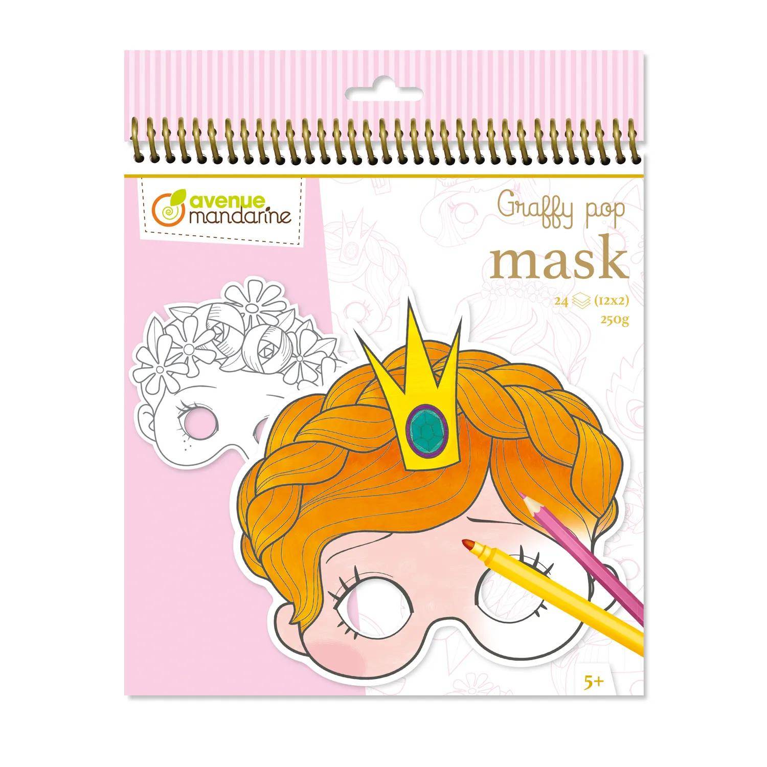 Avenue Mandarine 5x Graffy Pop Mask, Mädchen - Rosa GY021O