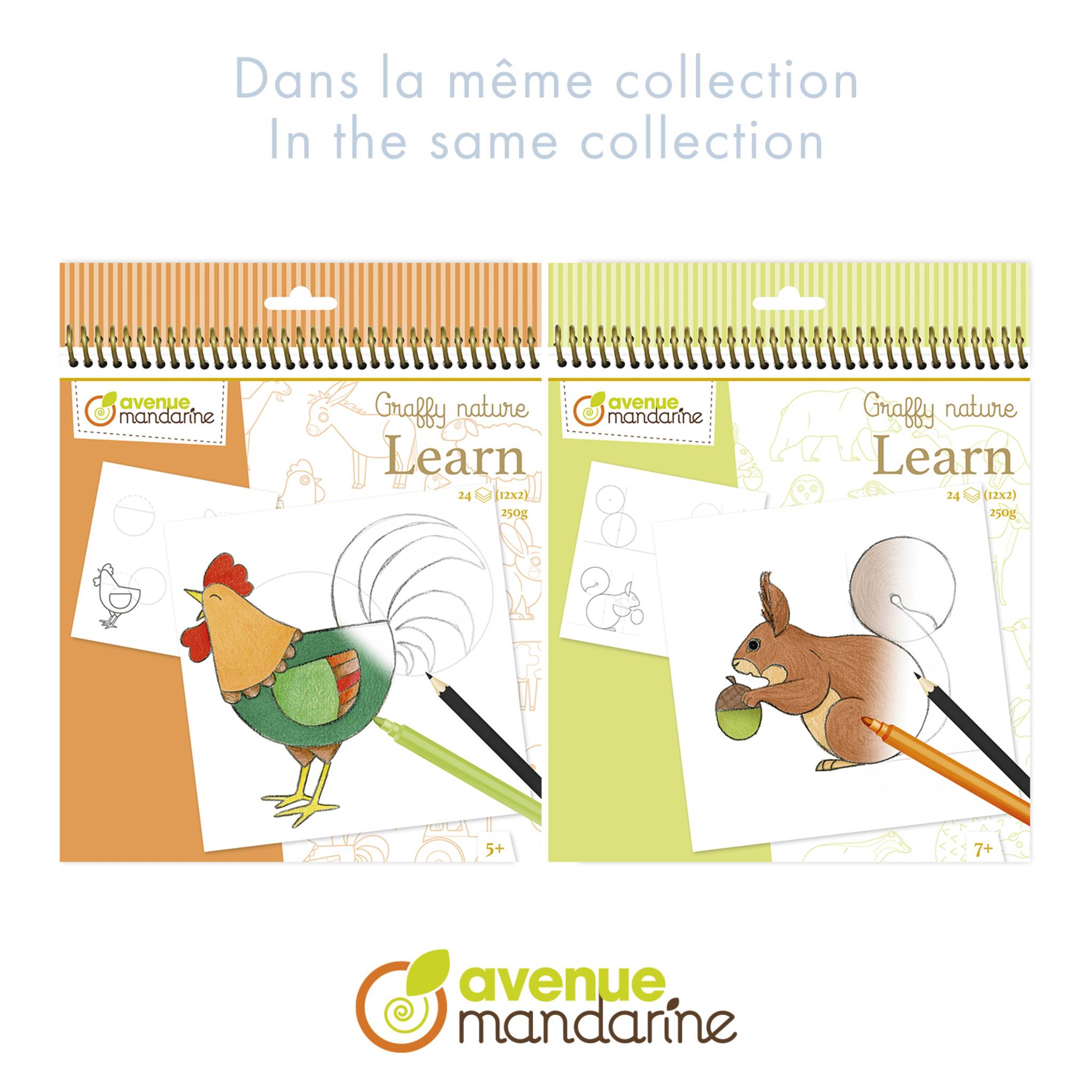 Avenue Mandarine 5x Graffy Nature, Learn, Der Wald - Grün GY150C