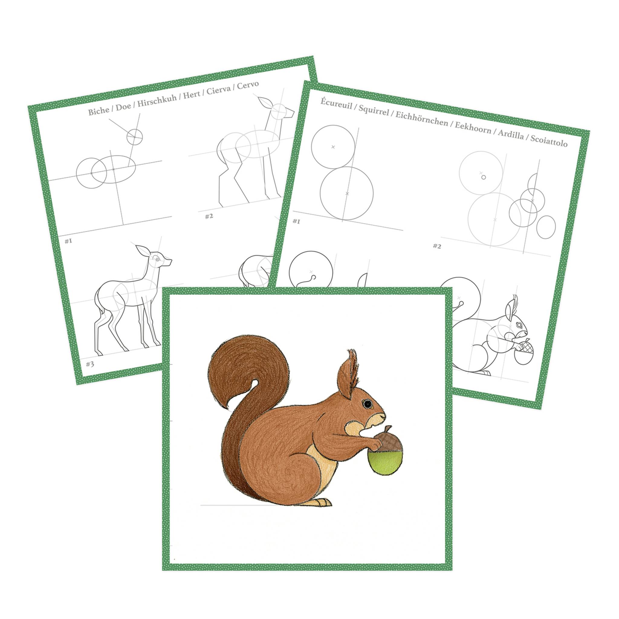 Avenue Mandarine 5x Graffy Nature, Learn, Der Wald - Grün GY150C