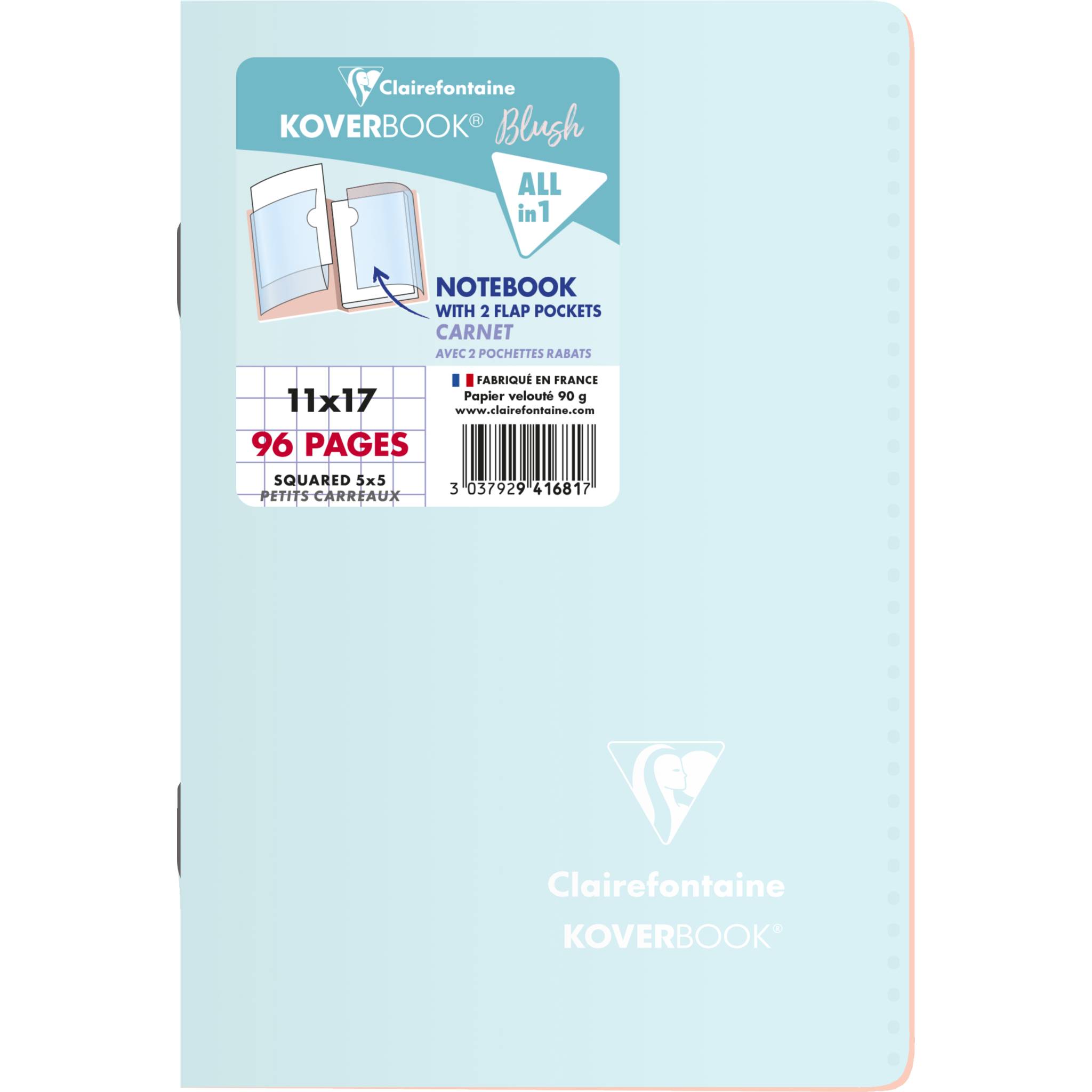 Clairefontaine 10x Koverbook Heft 11x17cm 48 Blatt kariert - Sortiert 941681C