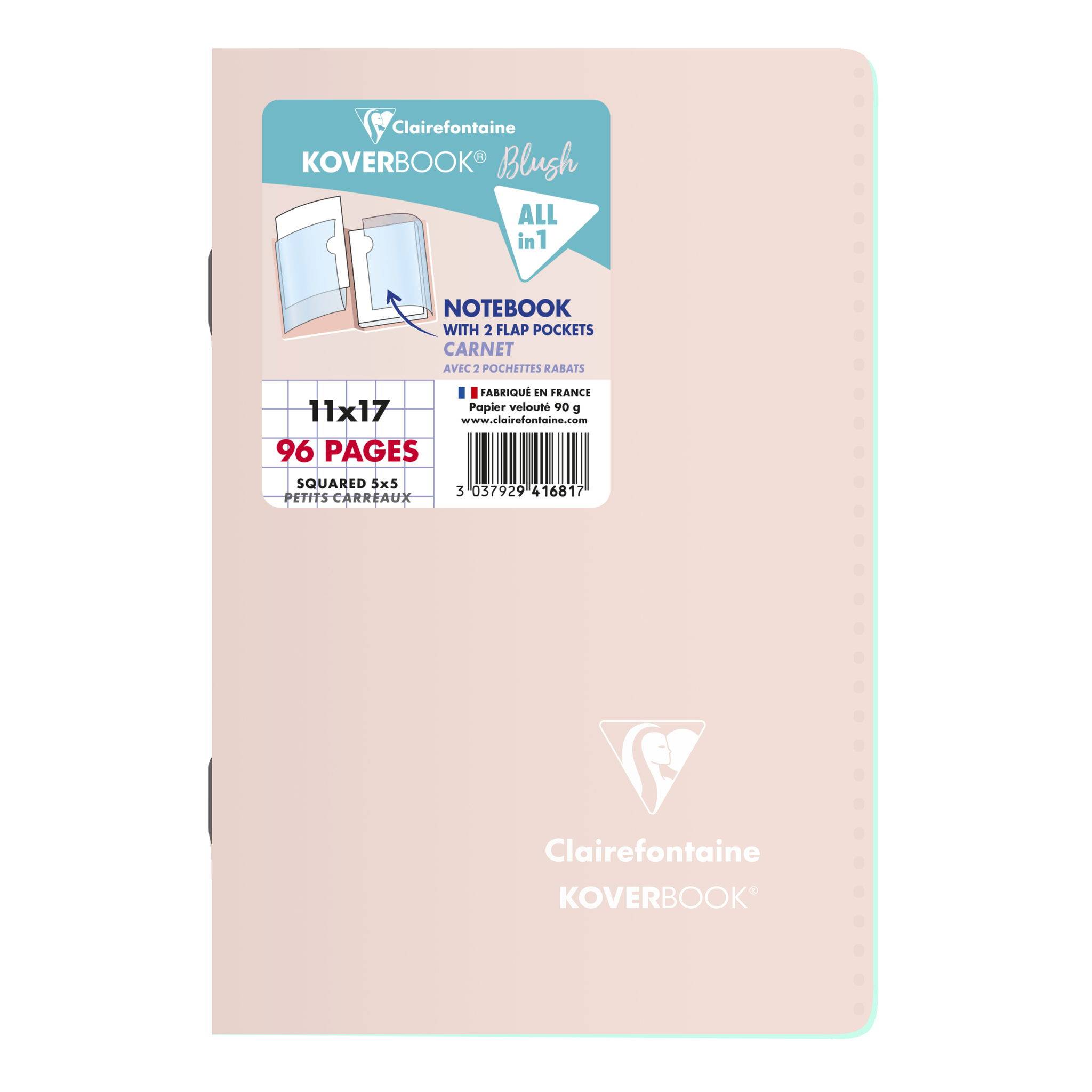 Clairefontaine 10x Koverbook Heft 11x17cm 48 Blatt kariert - Sortiert 941681C