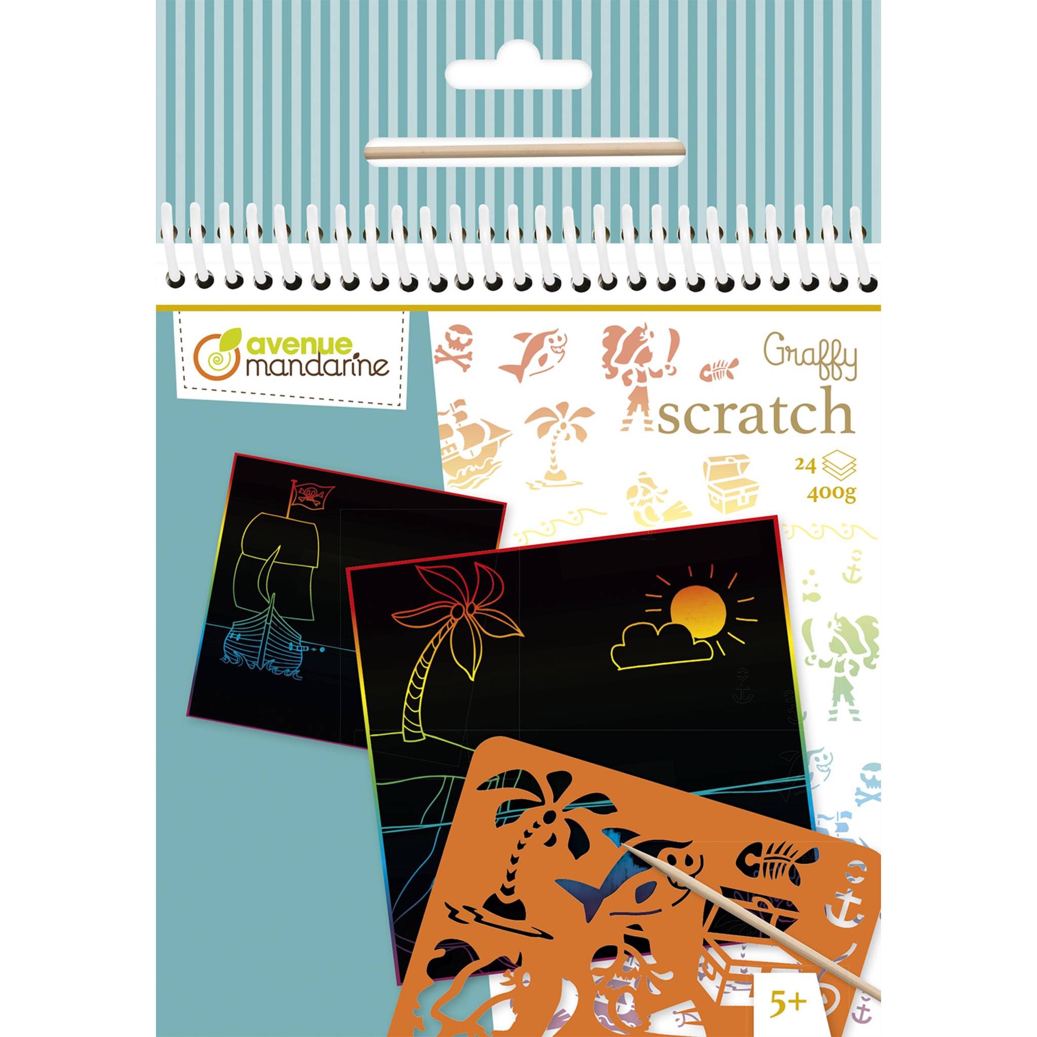 Avenue Mandarine 5x Graffy Scratch, Piraten - Blau GY147C