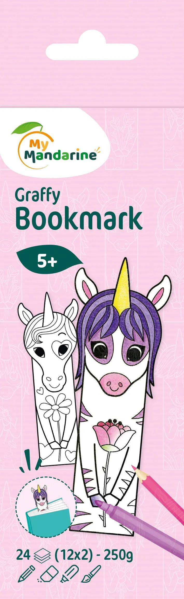 Avenue Mandarine 5x Graffy Bookmark, Einhörner GY144C
