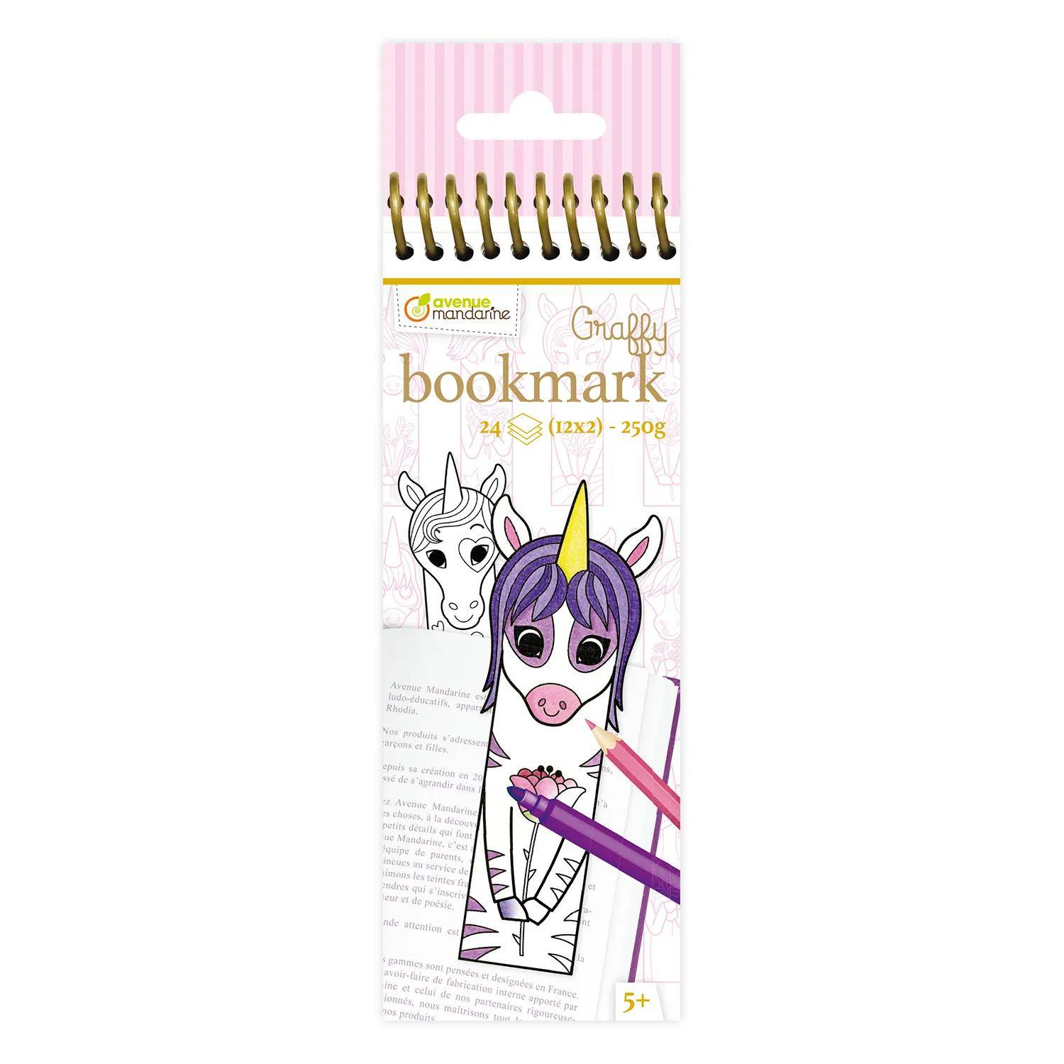 Avenue Mandarine 5x Graffy Bookmark, Einhörner GY144C