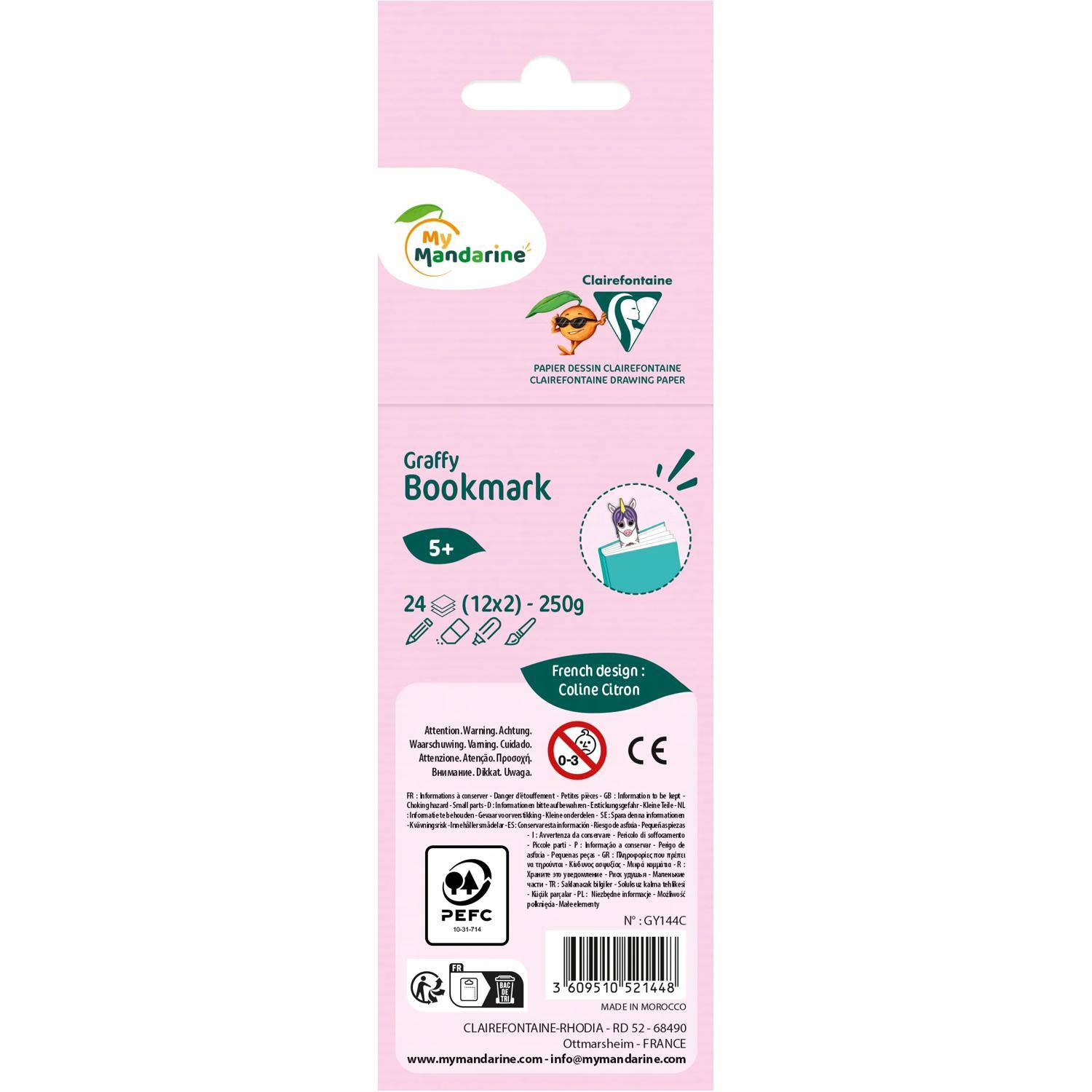 Avenue Mandarine 5x Graffy Bookmark, Einhörner GY144C