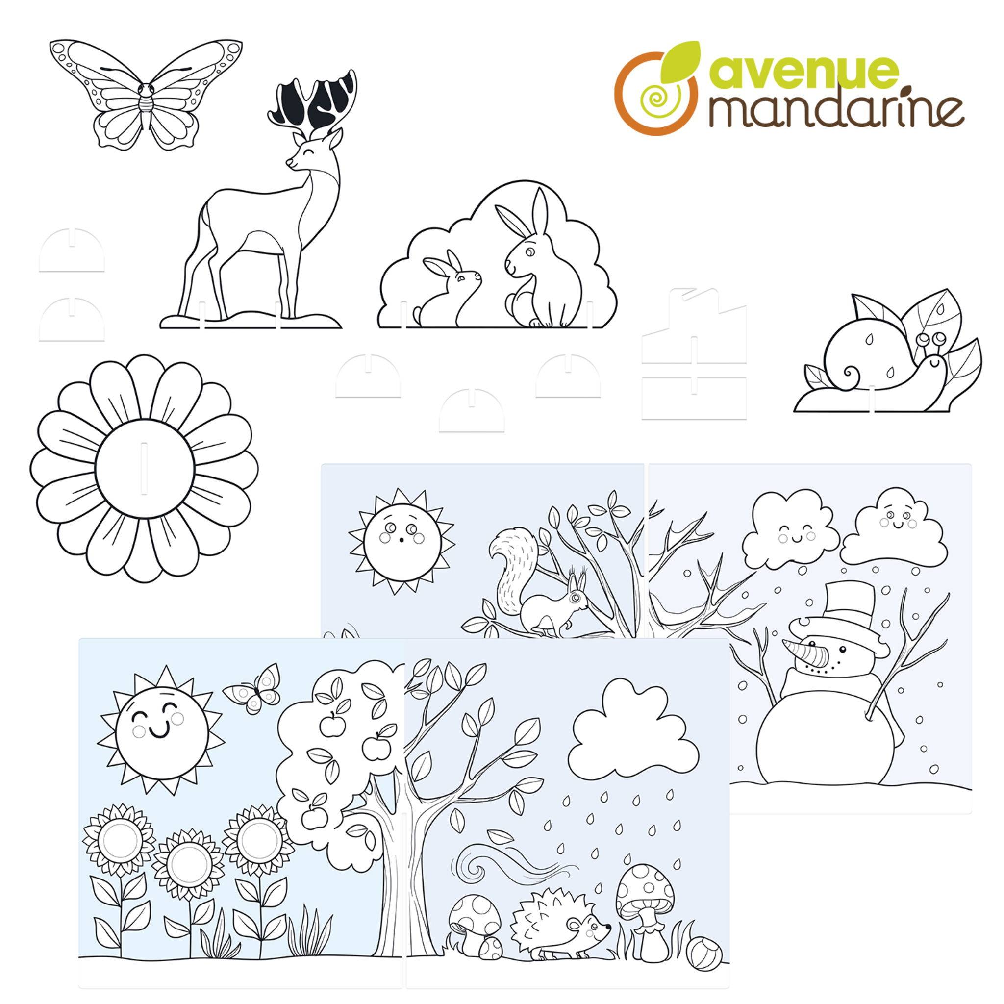 Avenue Mandarine 5x Graffy Natur, Dekor - Grün GY143C