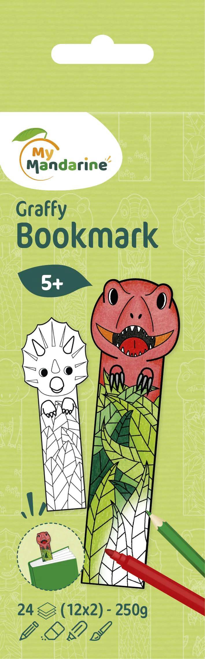 Avenue Mandarine 5x Graffy Bookmark, Dinosaurier GY145C