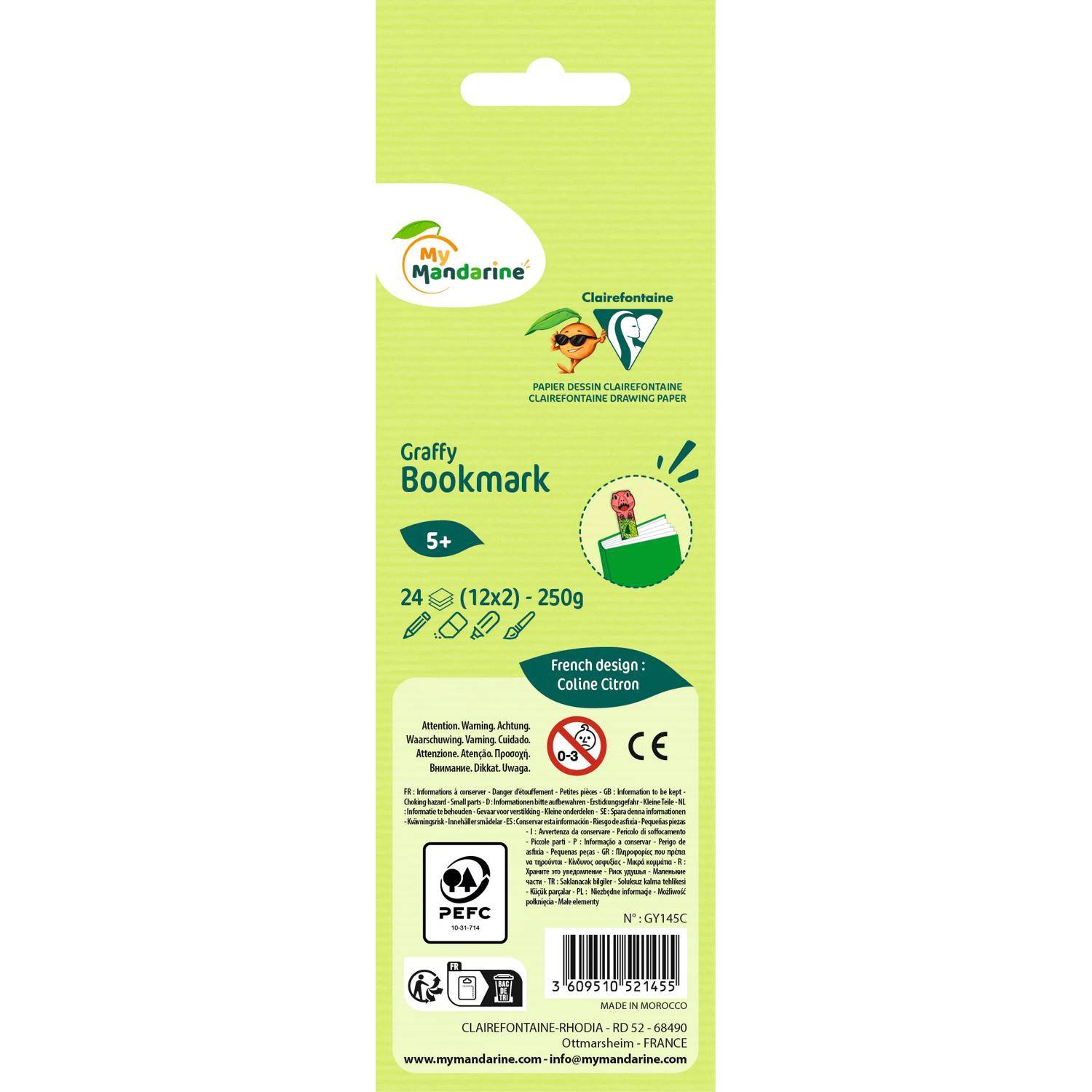 Avenue Mandarine 5x Graffy Bookmark, Dinosaurier GY145C