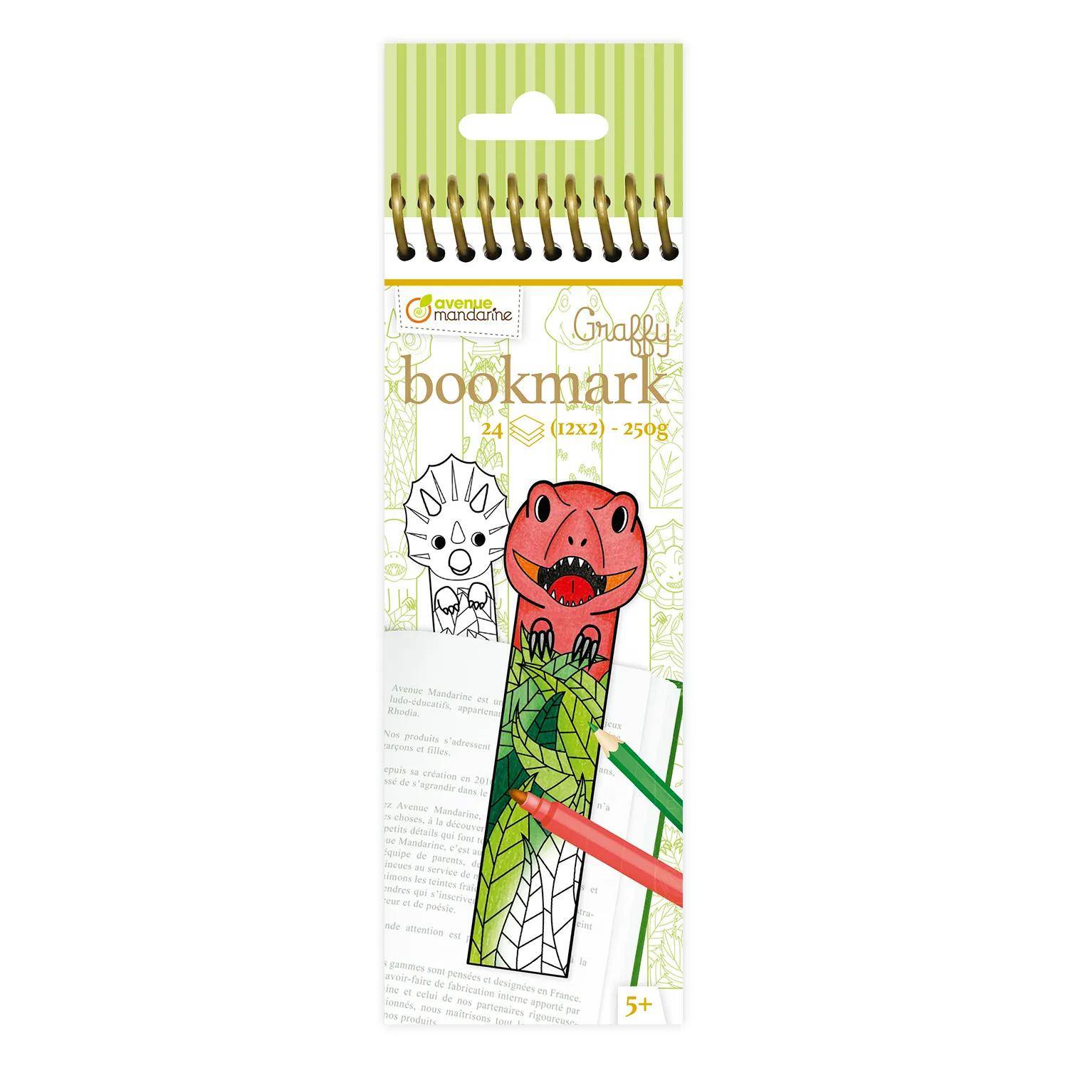 Avenue Mandarine 5x Graffy Bookmark, Dinosaurier GY145C