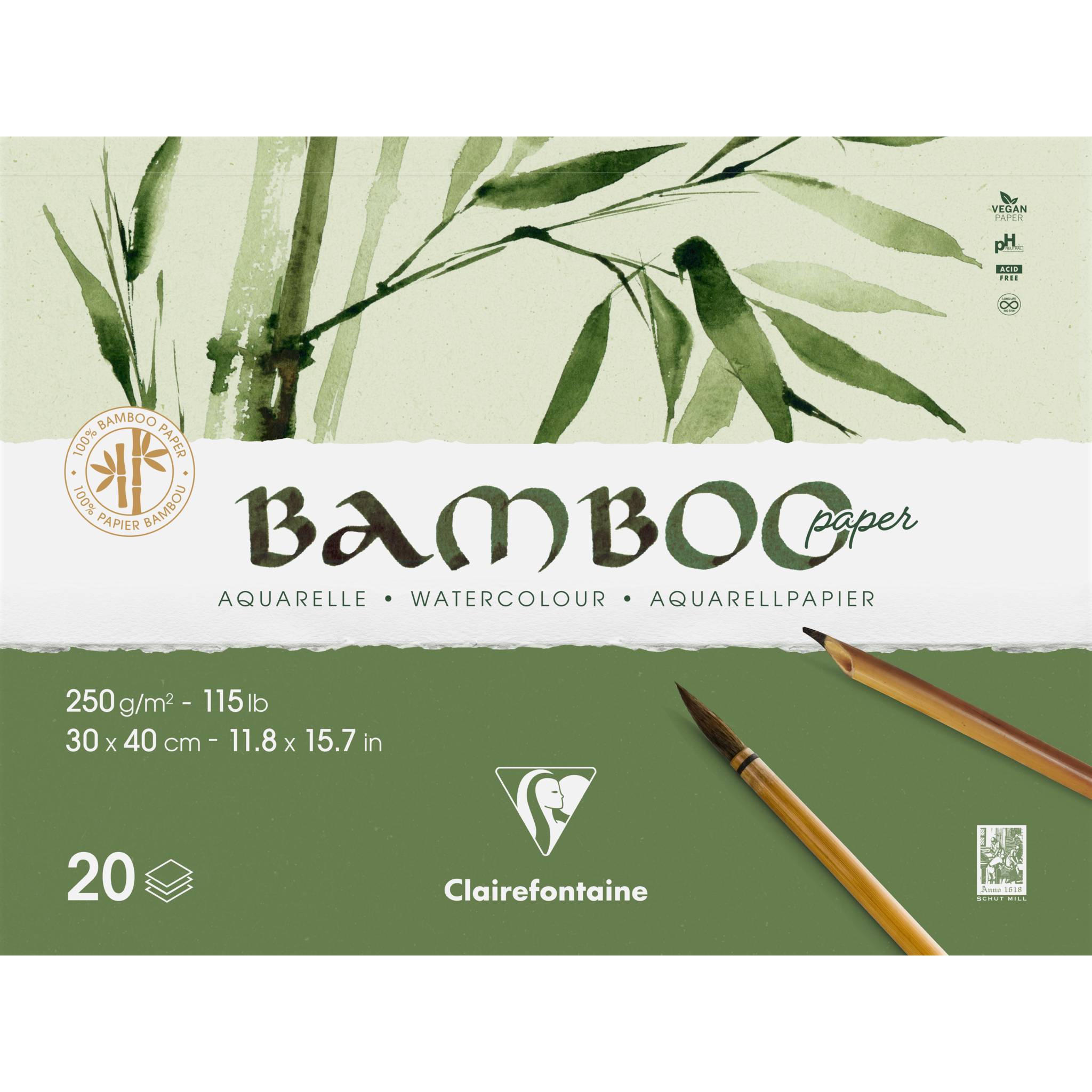 Clairefontaine 2x 2-seitig geleimter Block 20 Blatt Bambuspapier 30x40cm 975914C
