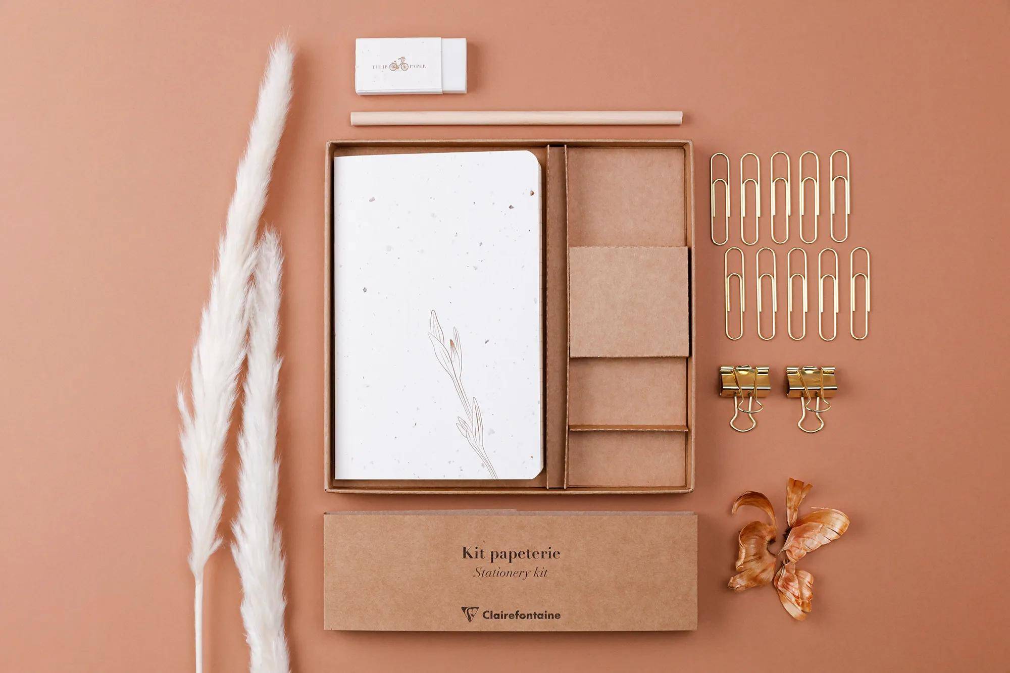 Clairefontaine 3x Briefpapier Set 11x17 cm 32 Blatt liniert Bleistift 813074C