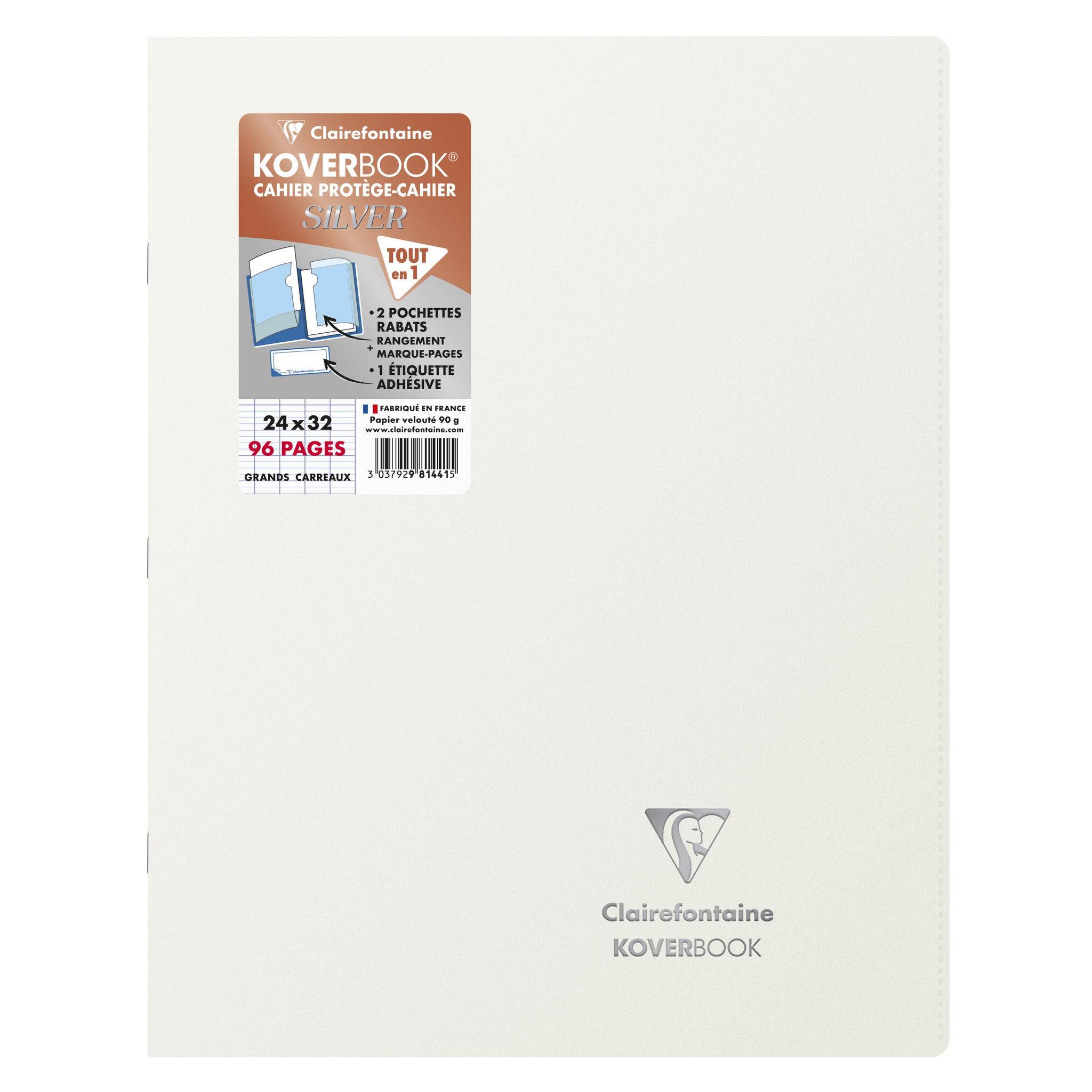 Clairefontaine Koverbook Silver 24x32 80 Blatt FR sortiert 981441C