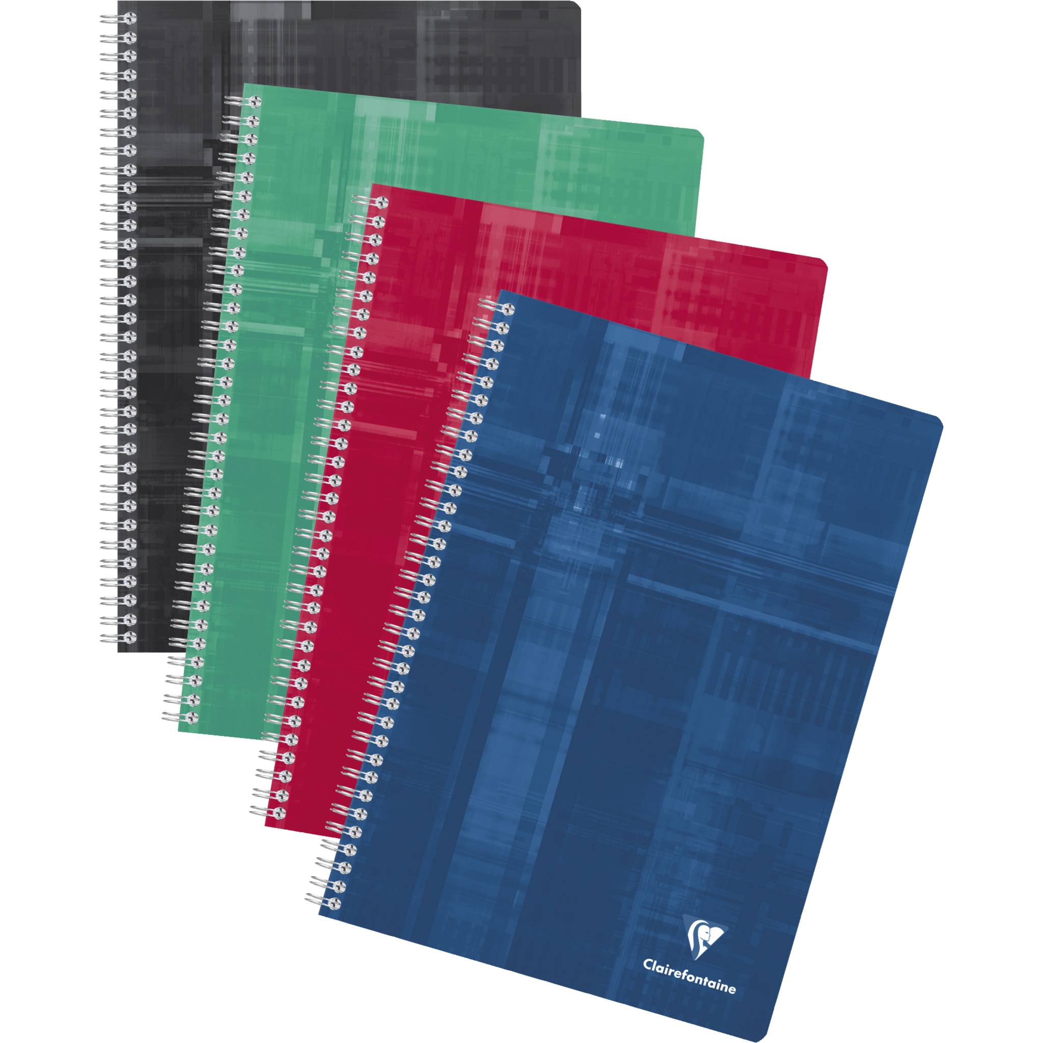 Clairefontaine 3x Spiralbuch A4, 180 Blatt französische Lineatur Sortiert 8181C