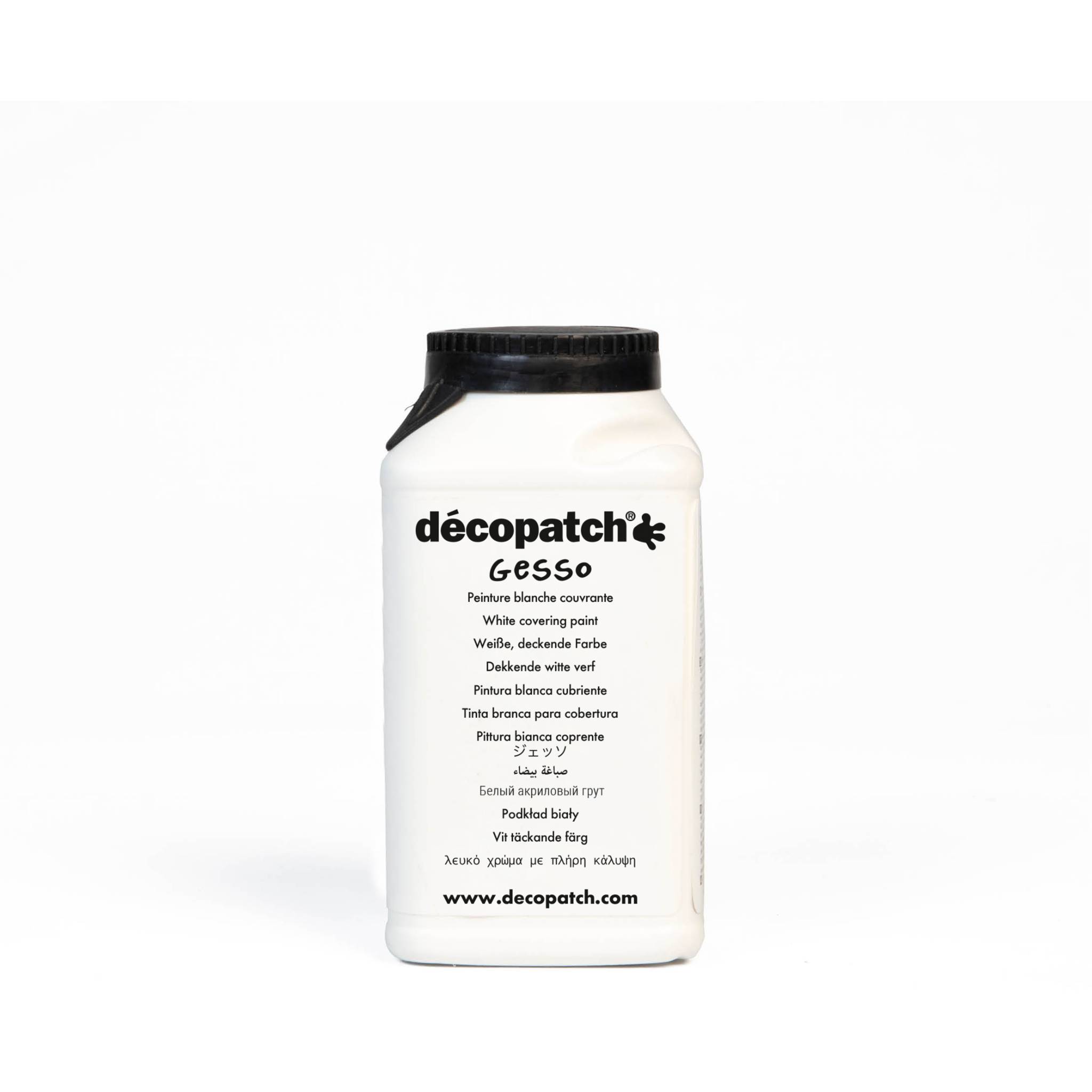 Décopatch 24x Gesso 300g, weiße Acrylfarbe, mehrsprachiges Etikett Weiß GE300AO