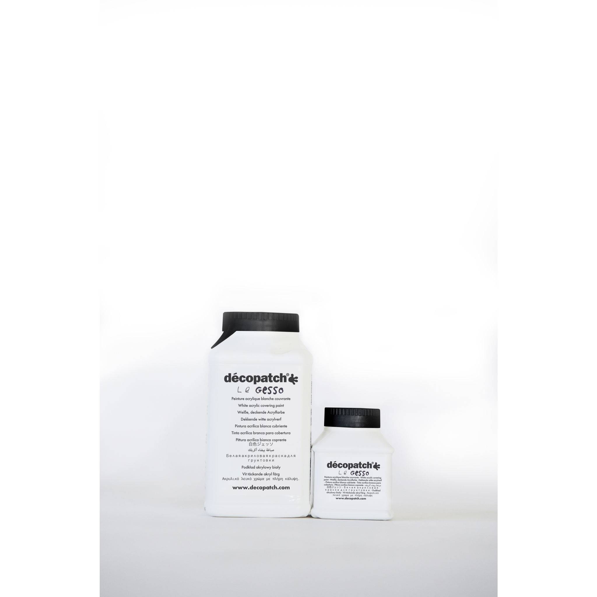 Décopatch 24x Gesso 300g, weiße Acrylfarbe, mehrsprachiges Etikett Weiß GE300AO