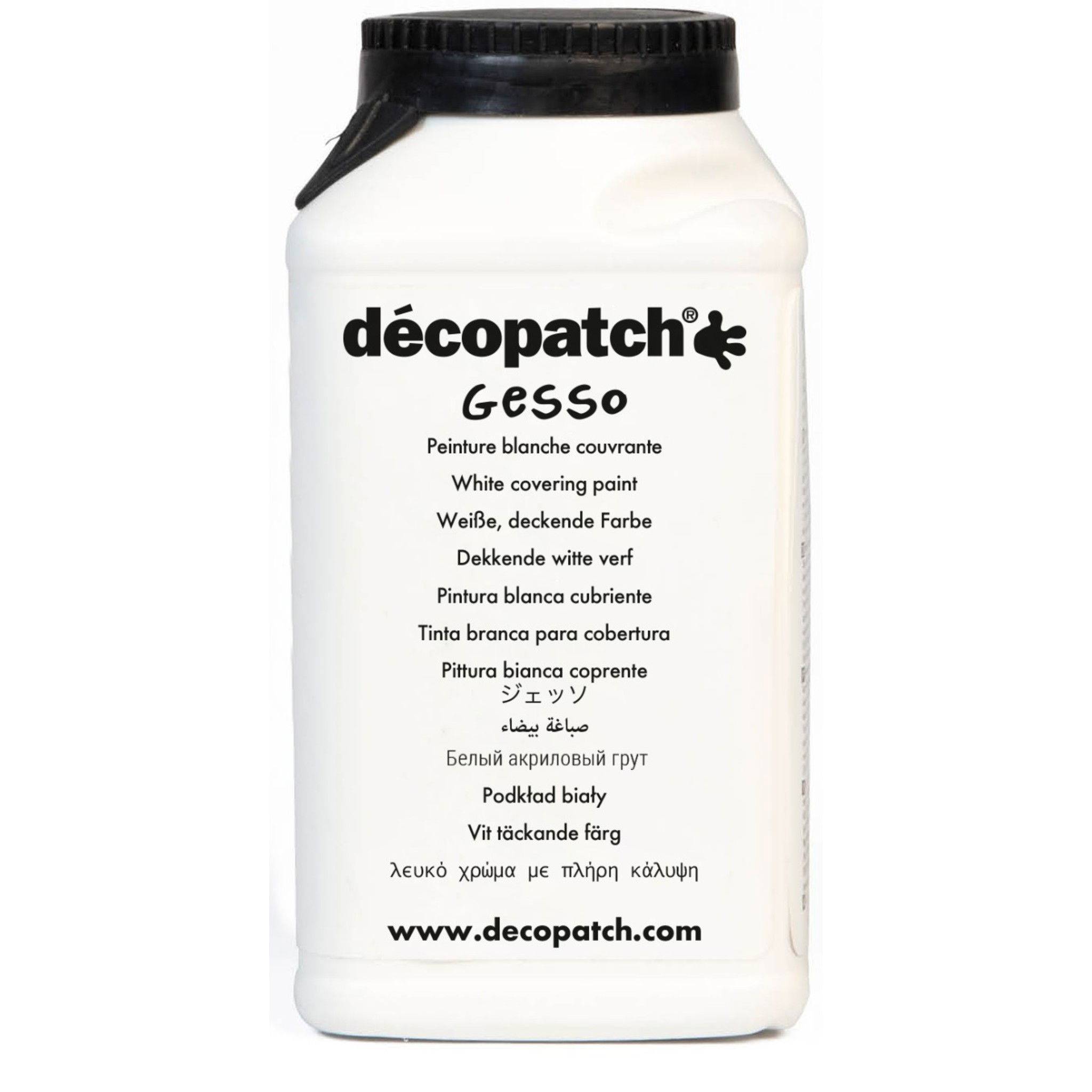Décopatch 24x Gesso 300g, weiße Acrylfarbe, mehrsprachiges Etikett Weiß GE300AO