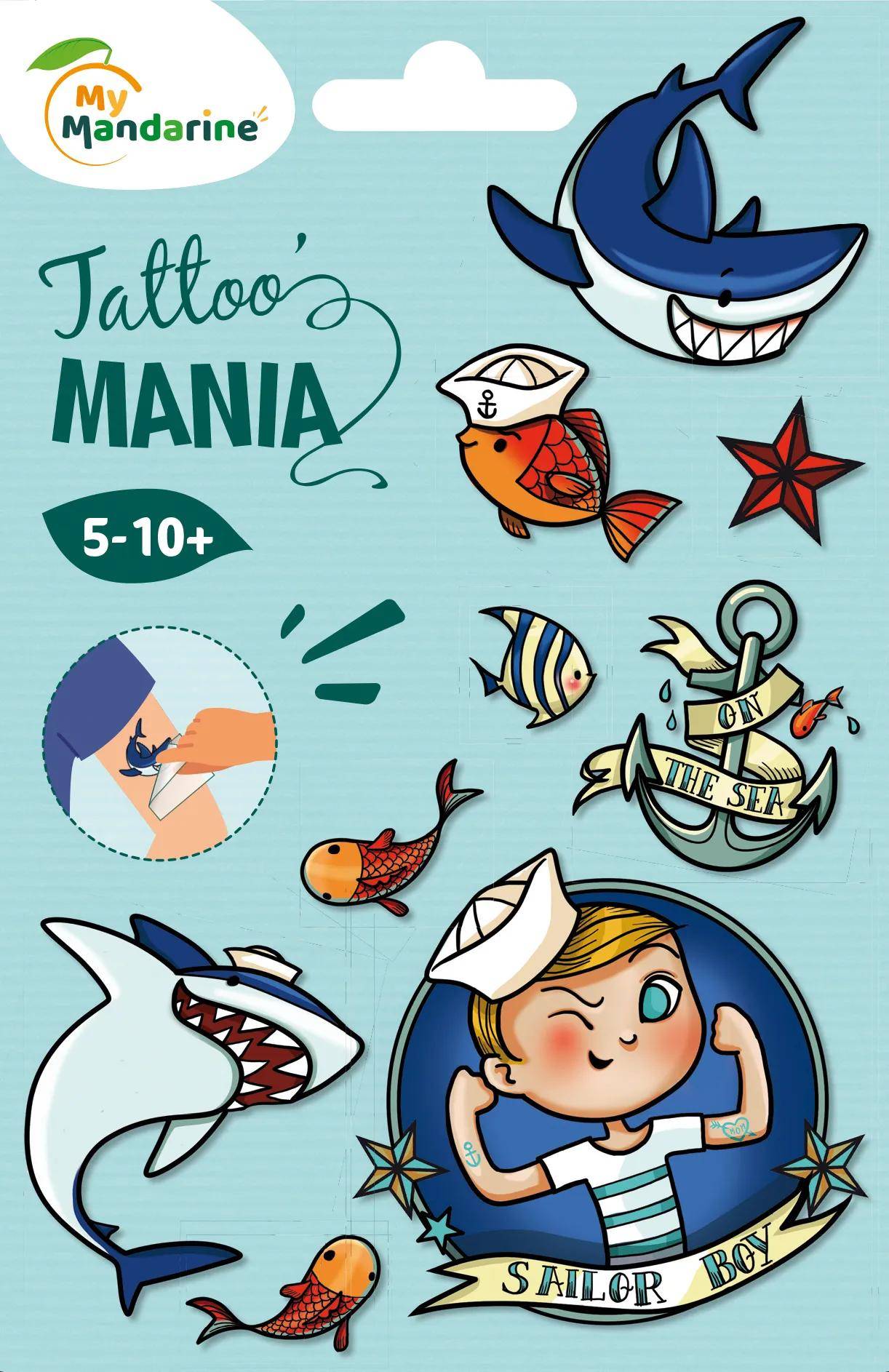 Avenue Mandarine 10x Tattoo' Mania, Marine - Mehrfarbig CC004O