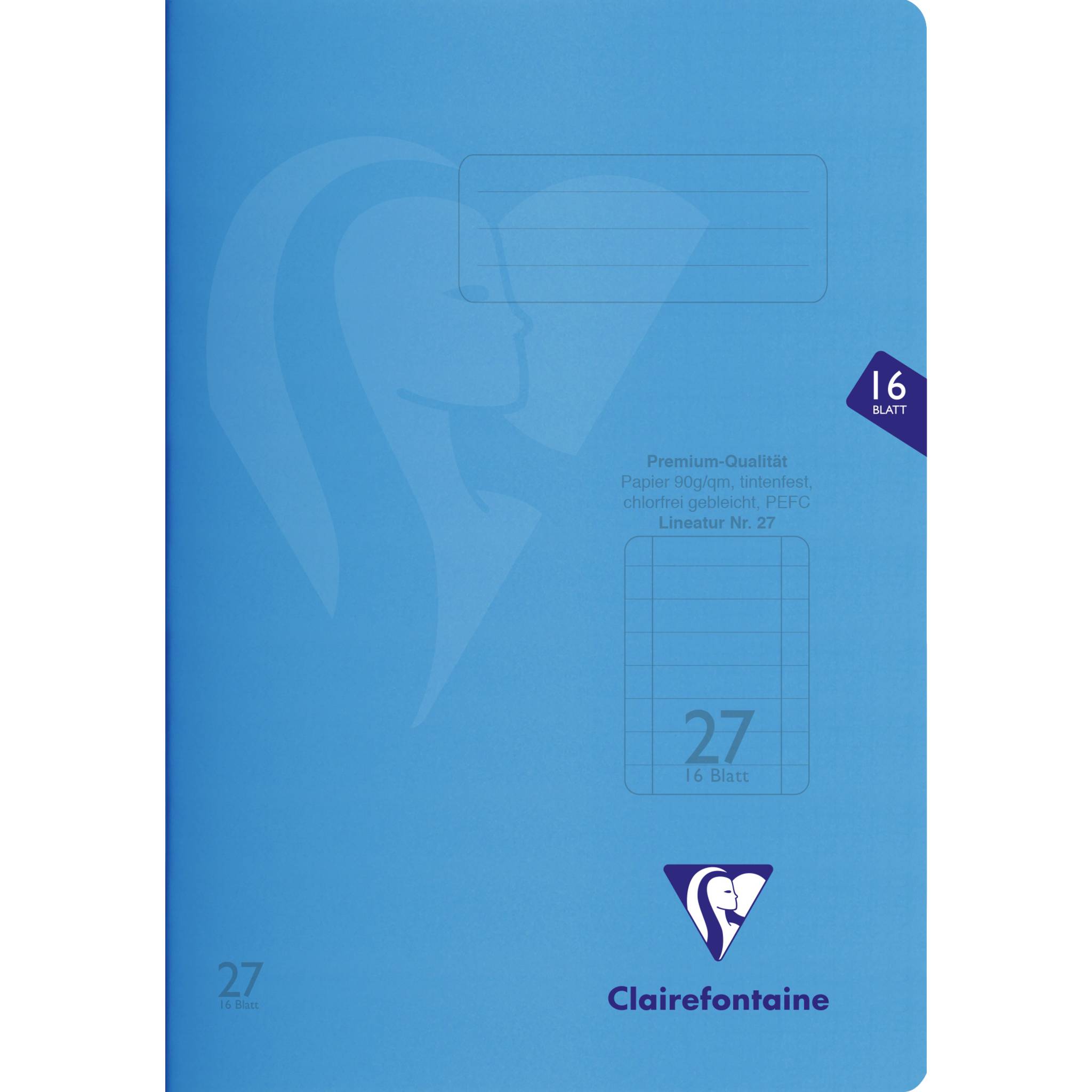 Clairefontaine 25x S'coolbook, Schulheft A4 27 16 Blatt 90g blau - 323227C